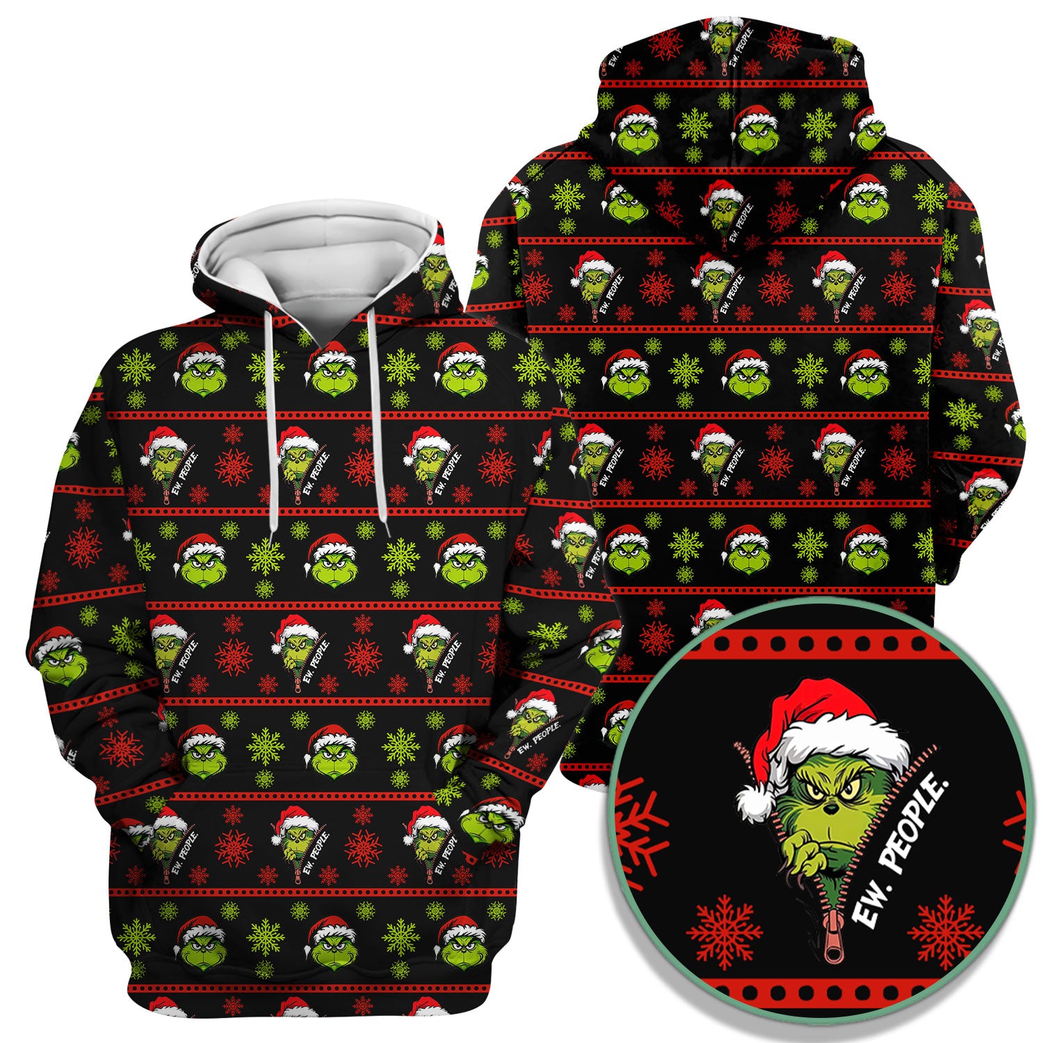 Ew, People Funny Grinch Christmas Scrub Top - Holiday Nurse Shirt - Merry Grinchmas Gift for RN CNA LPN LVN EN