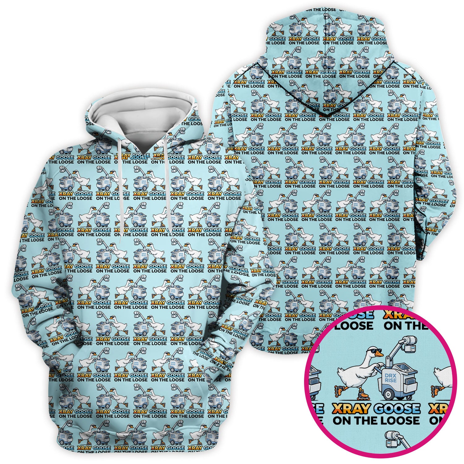 Funny Xray Goose On The Loose Pattern Scrub Top, Comfortable Scrubs for Nurses