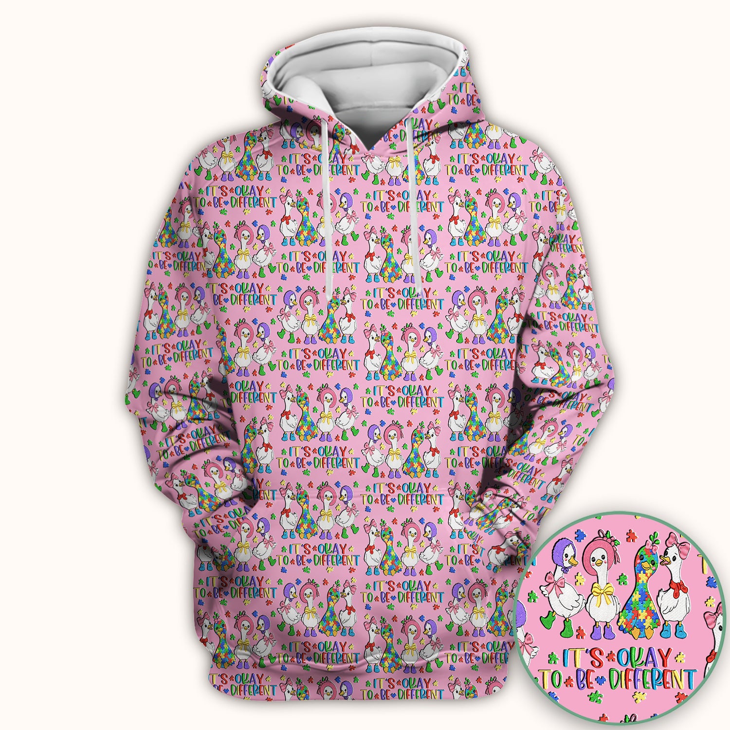 It’s Okay To Be Different Duck Pattern Scrub Top, Comfortable Scrubs For Nurses