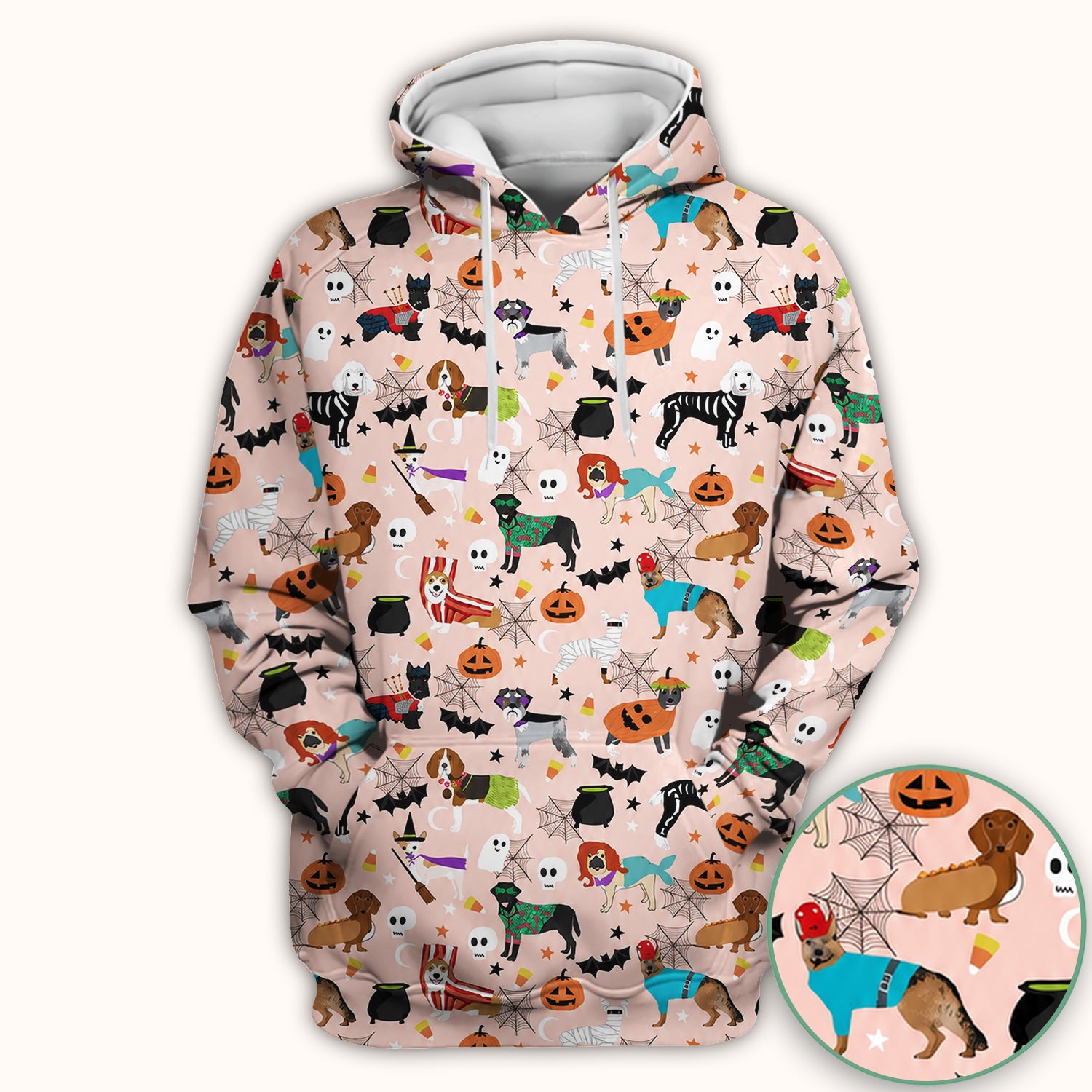 Halloween Costume Dogs Scrub Top, Comfortable Scrubs for Nurses