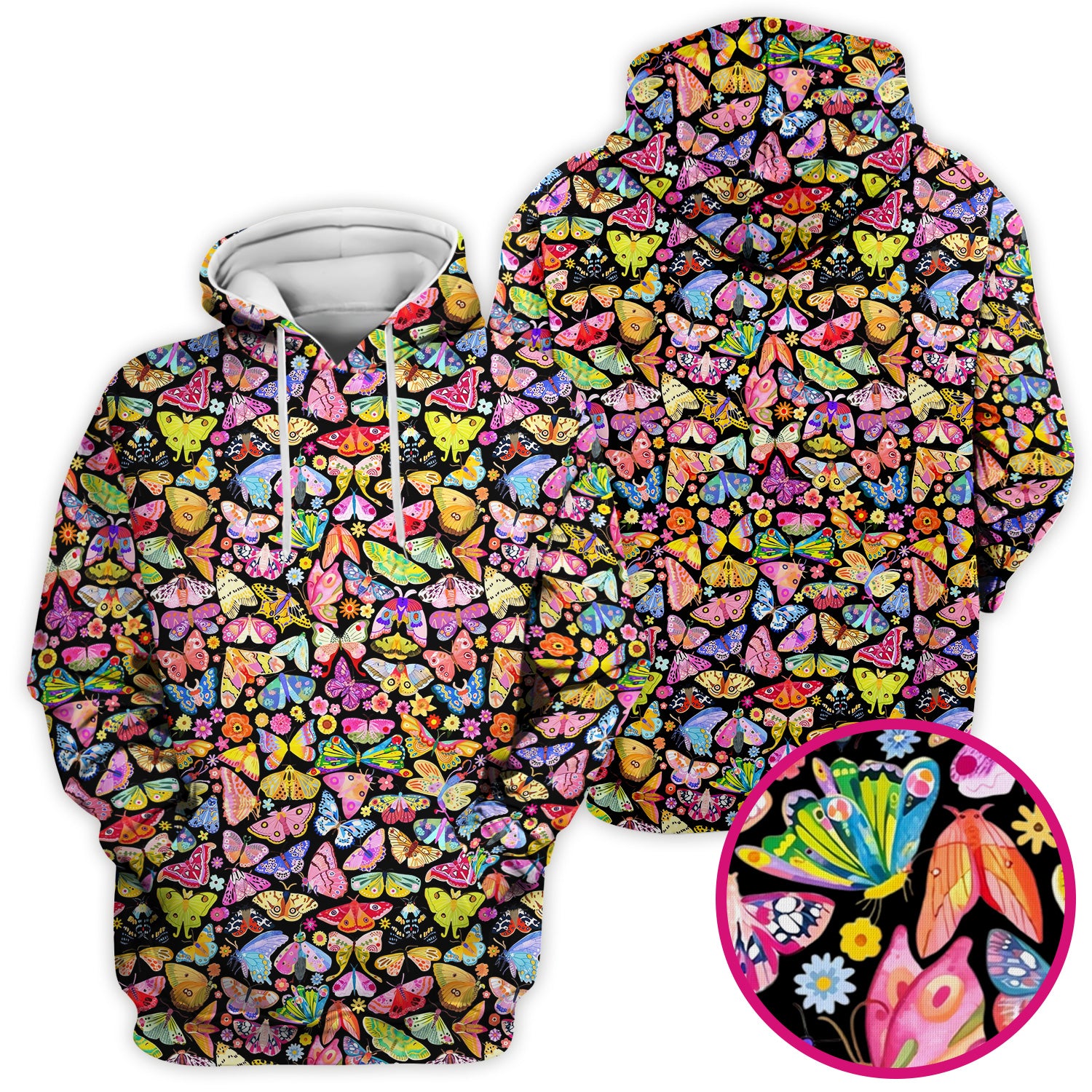 Cute Bright Butterfly Moth Floral Scrub Top, Comfortable Scrubs for Nurses