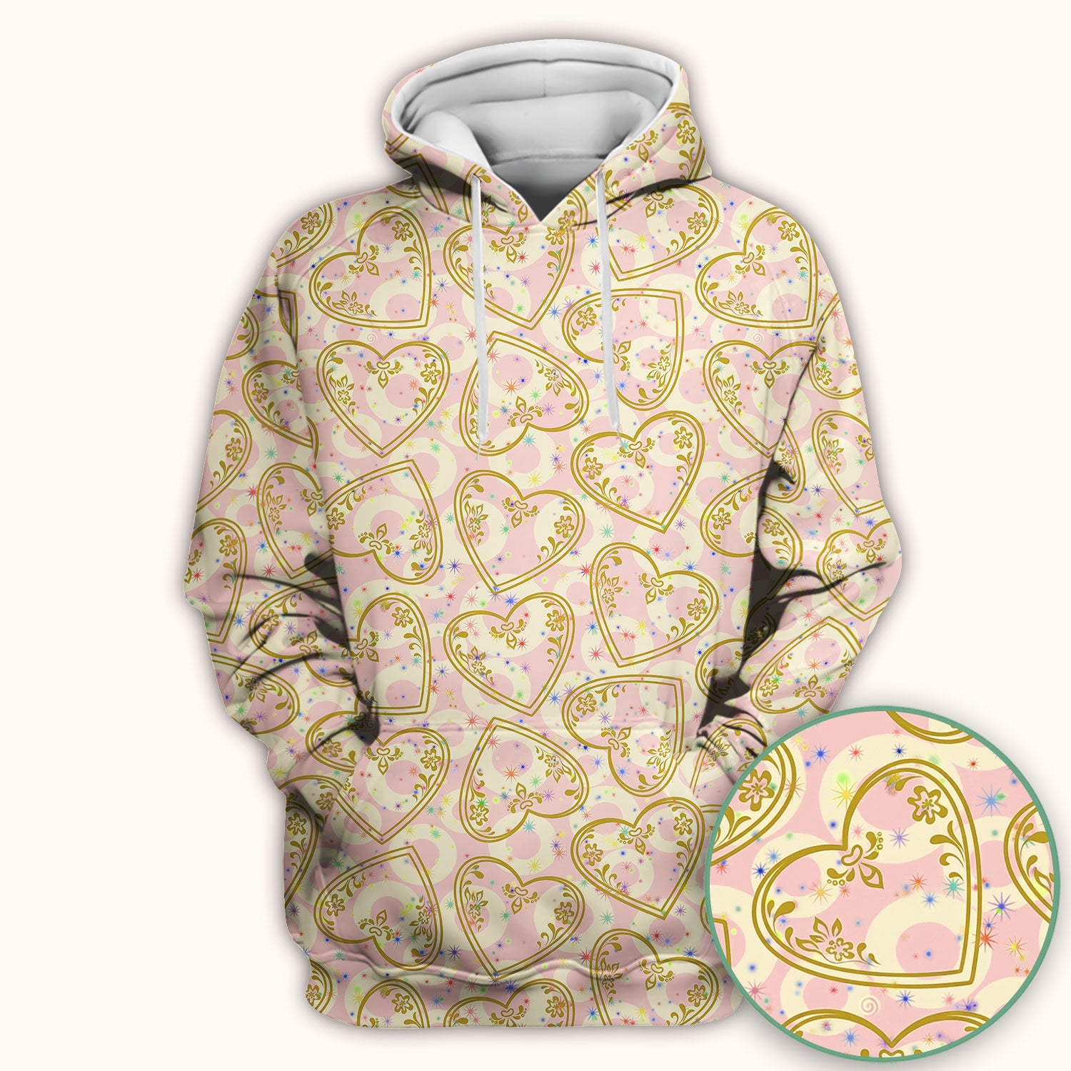 Valentine Heart Scrub Top For Women, Hearts Pattern Nurse Shirt, Comfortable Scrubs For Nursing