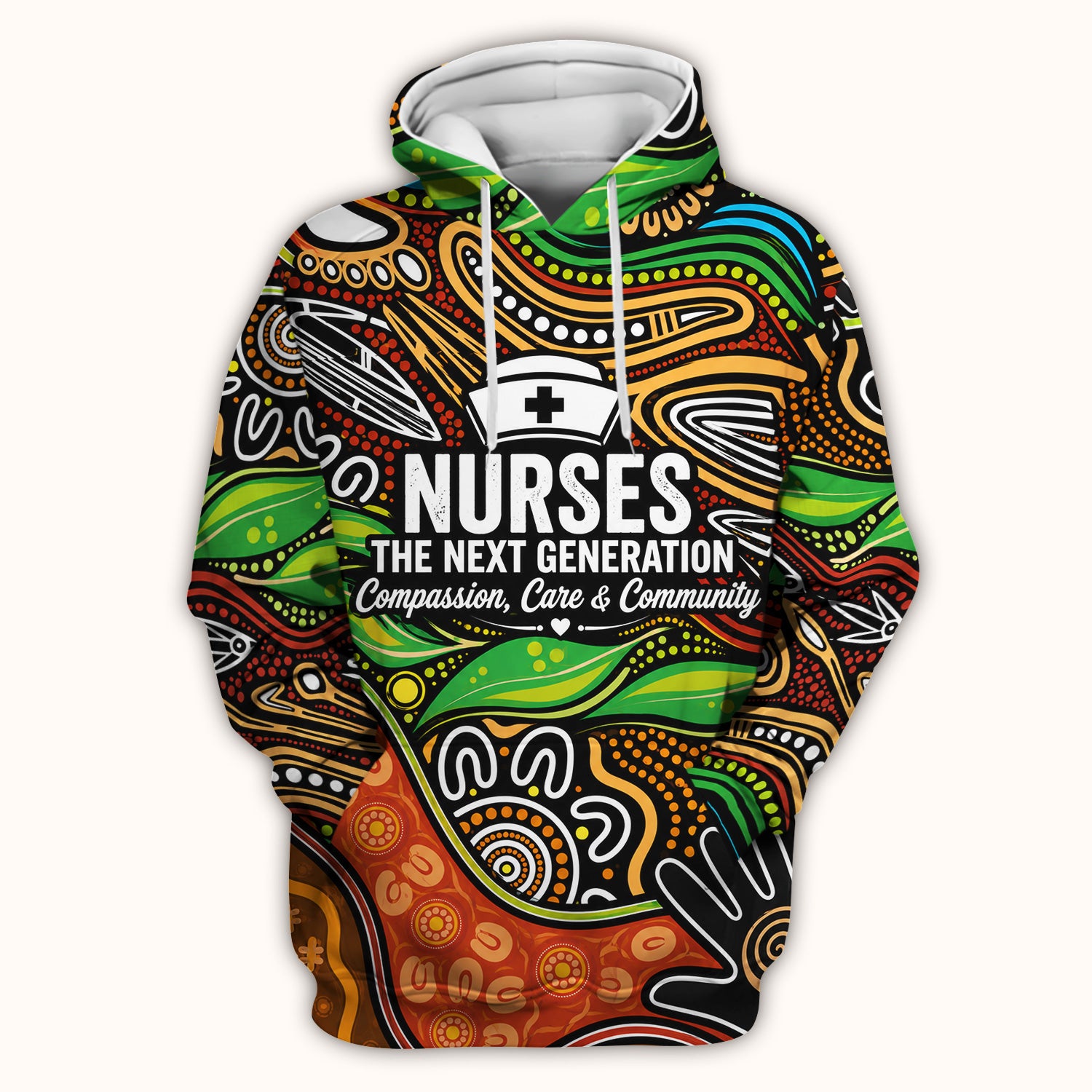 Dot Art Nurse Quote Pattern Scrub Top, Comfortable Scrubs for Nurses