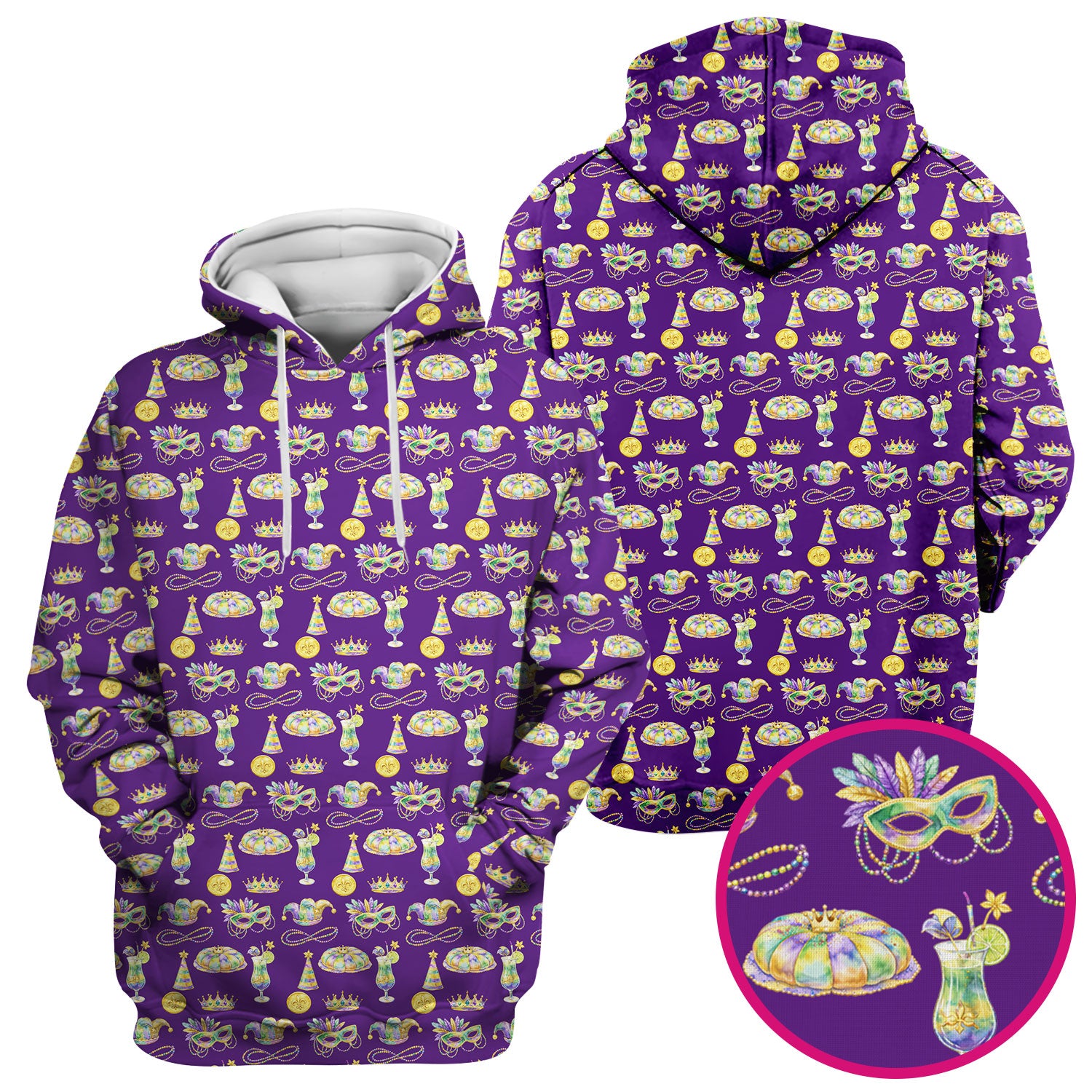 Mardi Gras Mask Scrub Top, Elegant Carnival Pattern Nurse Shirt For Women, Breathable Fabrics Nursing Uniform