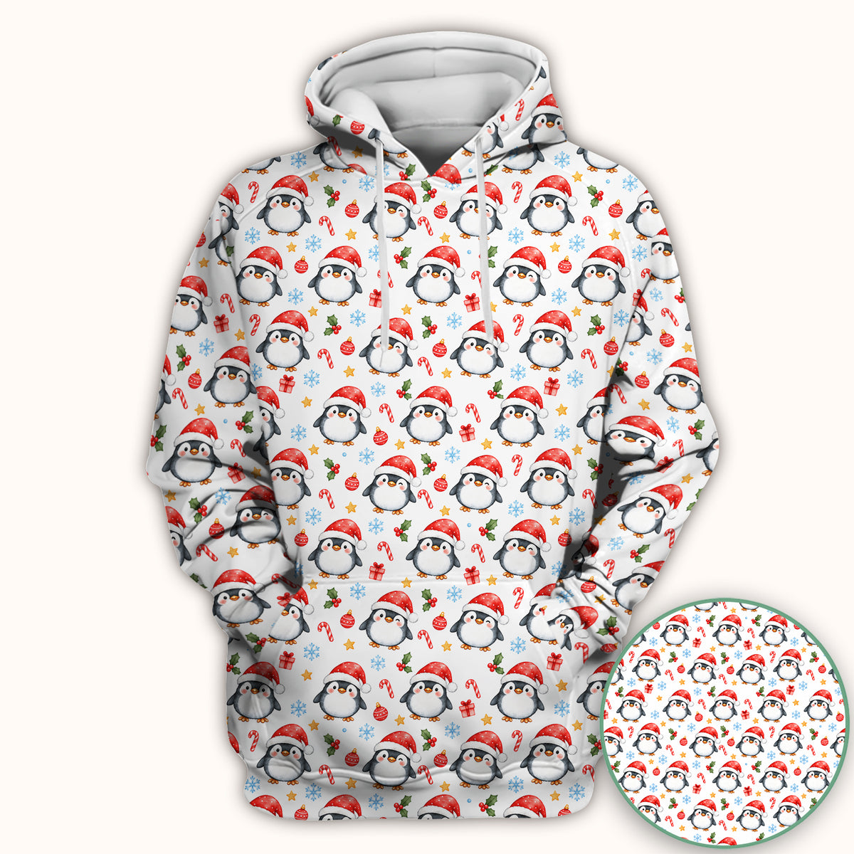 Christmas Penguins In Santa Hats Scrub Top, Comfortable Scrubs for Nurses