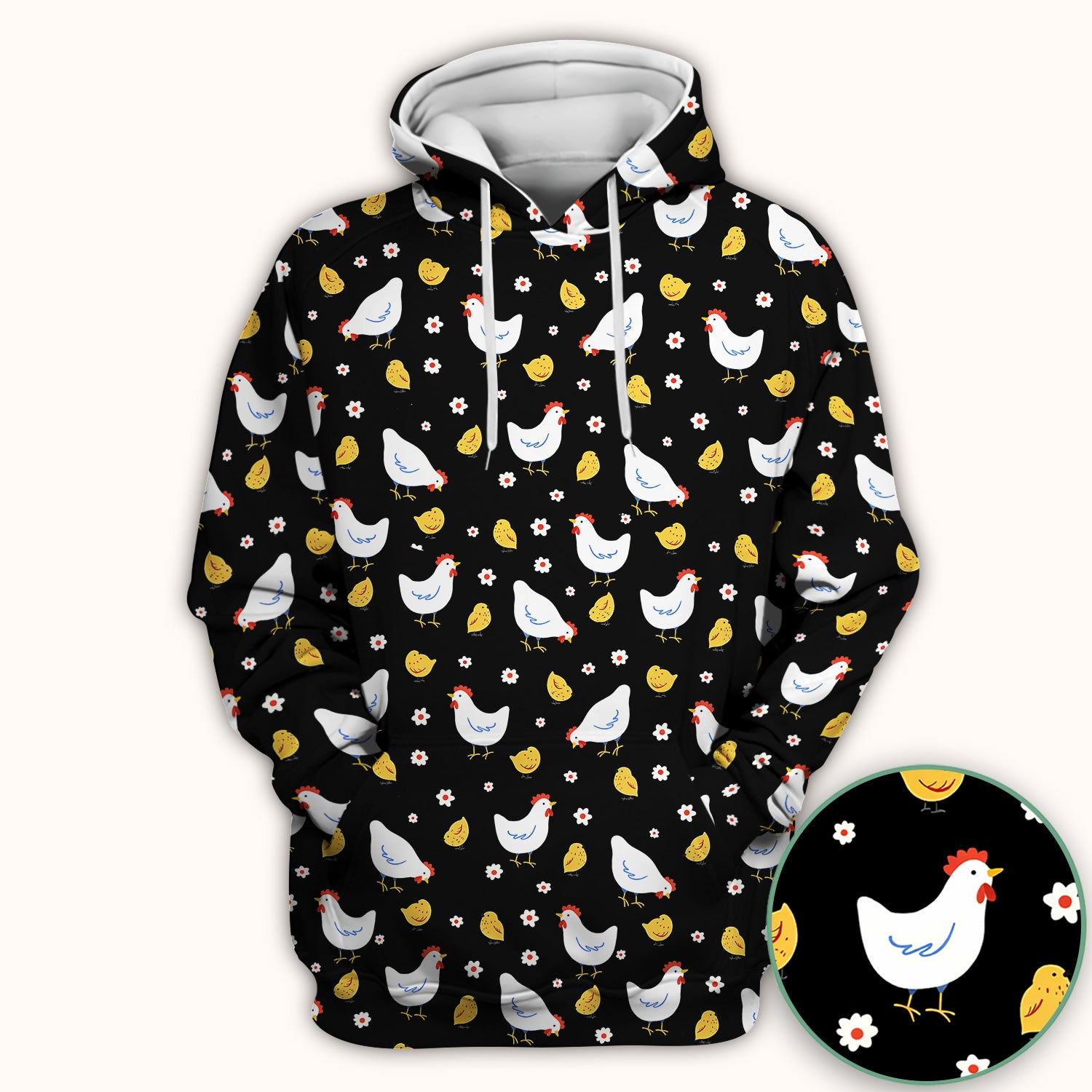 Chicken And Cute Chicks Pattern Scrubs Top, Comfortable Scrubs for Nurses