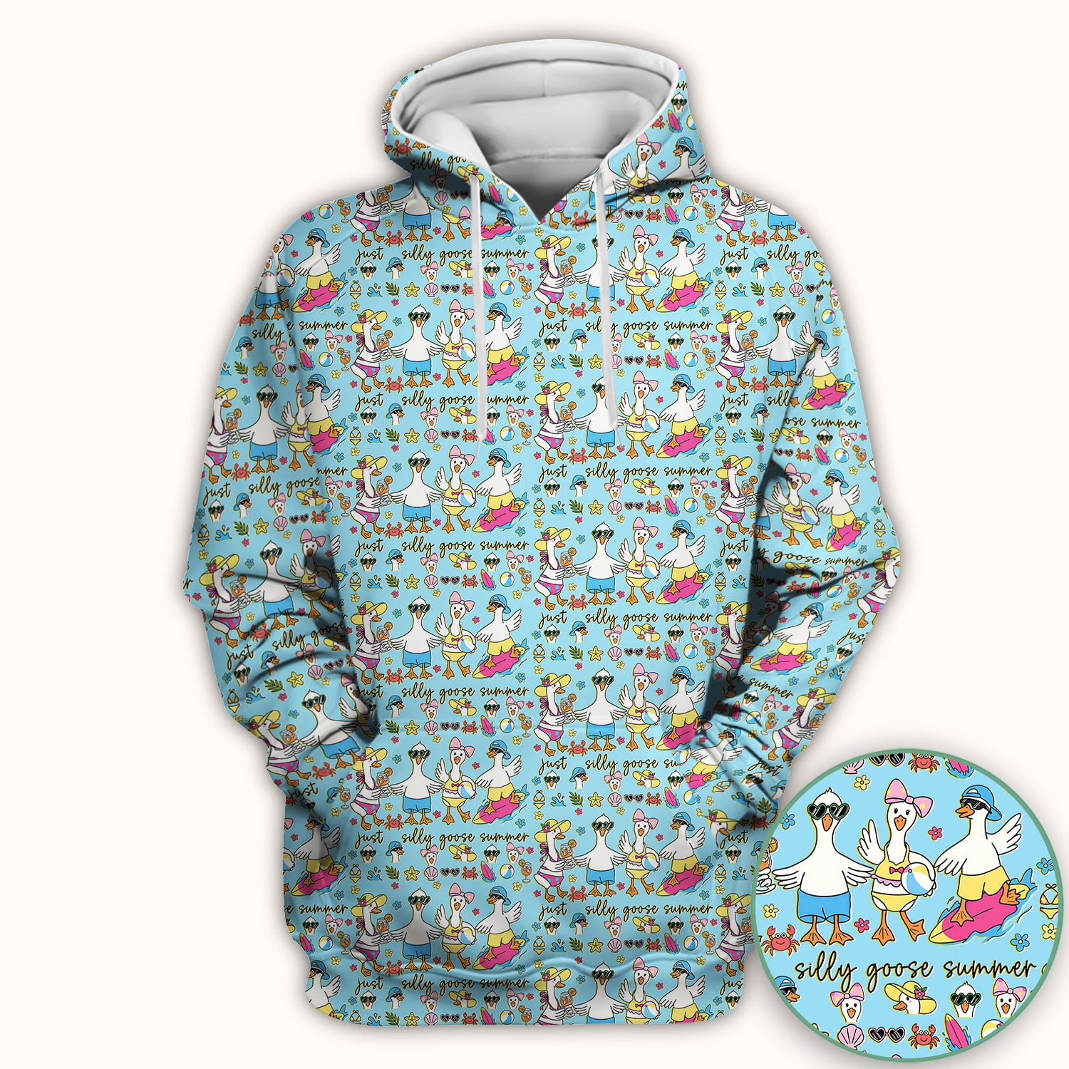 Silly Goose Summer Pattern Scrub Top, Breathable Fabrics Nursing Uniform
