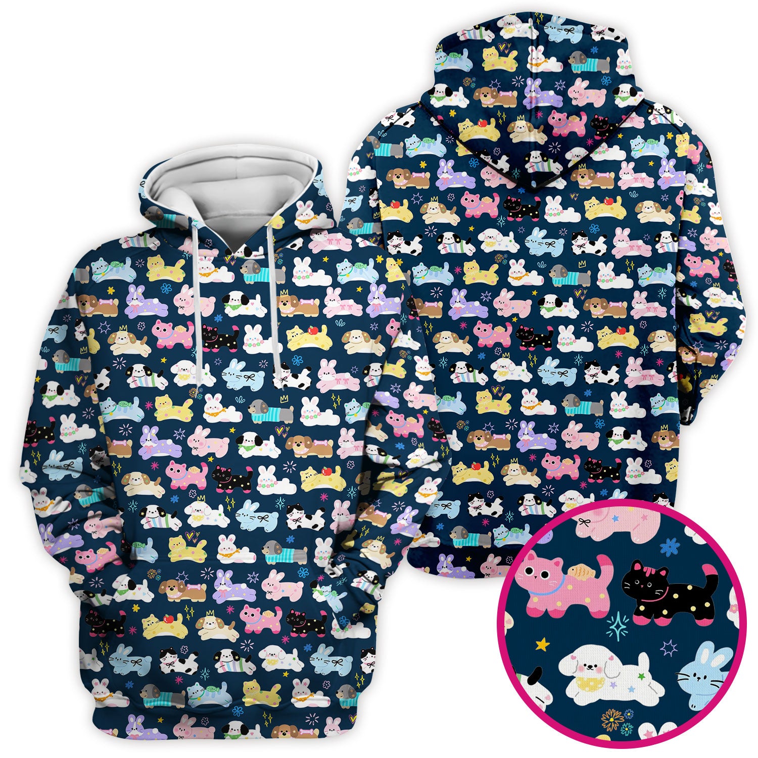 Cute Kawaii Animal Pattern Scrub Top for Women, Breathable Nursing Uniform