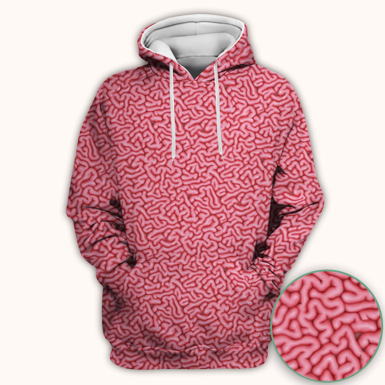 Pink Brain Anatomy Pattern Scrubs Top, Comfortable Scrubs for Nurses