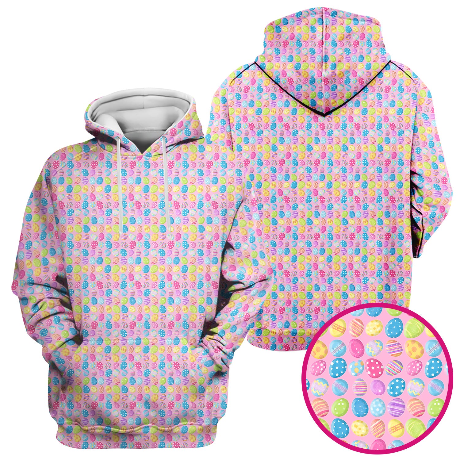 Colorful Easter Eggs Pattern Scrub Top, Comfortable Scrubs for Nurses