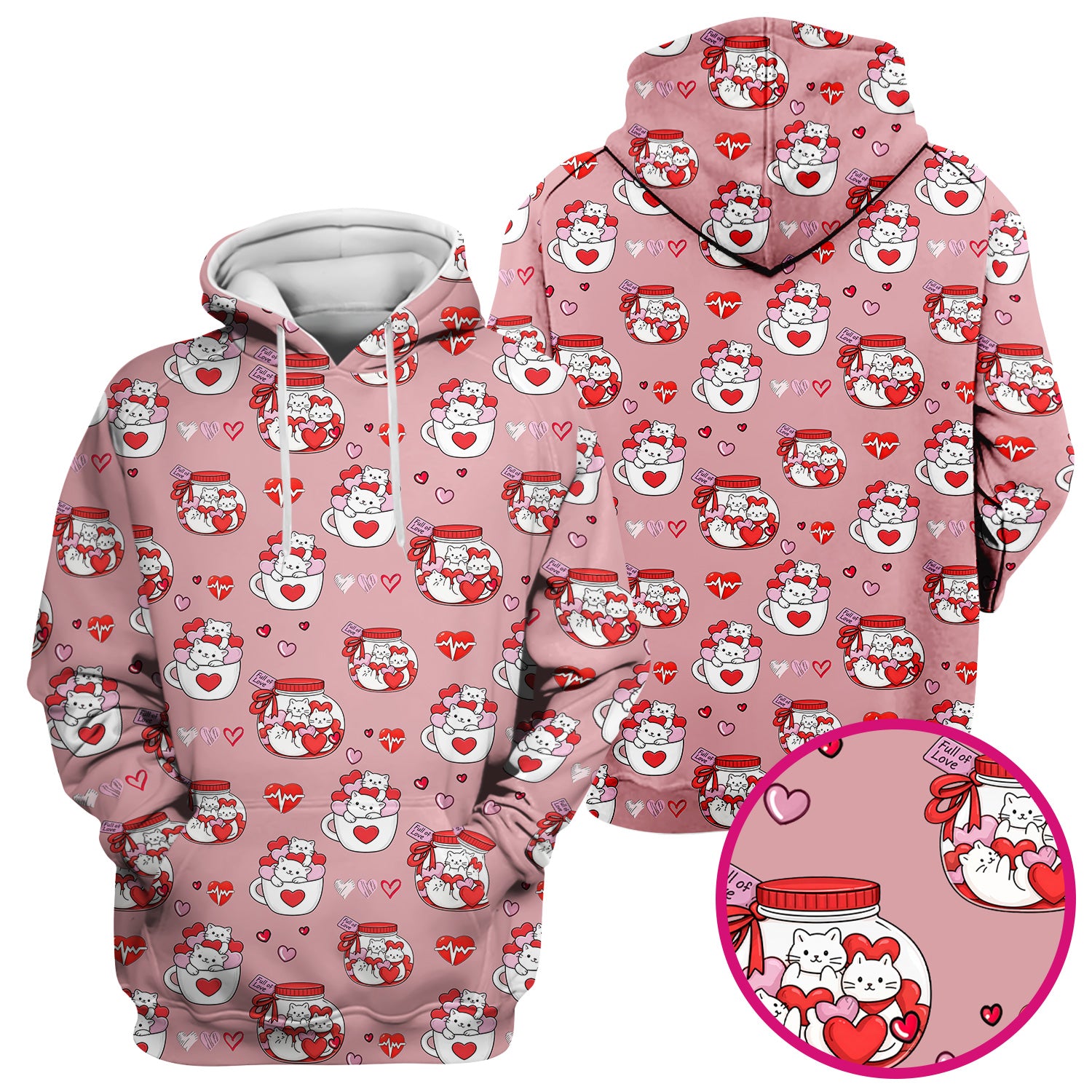 Cute Cat Valentine Nurse Scrub Top, Comfortable Scrubs for Nurses