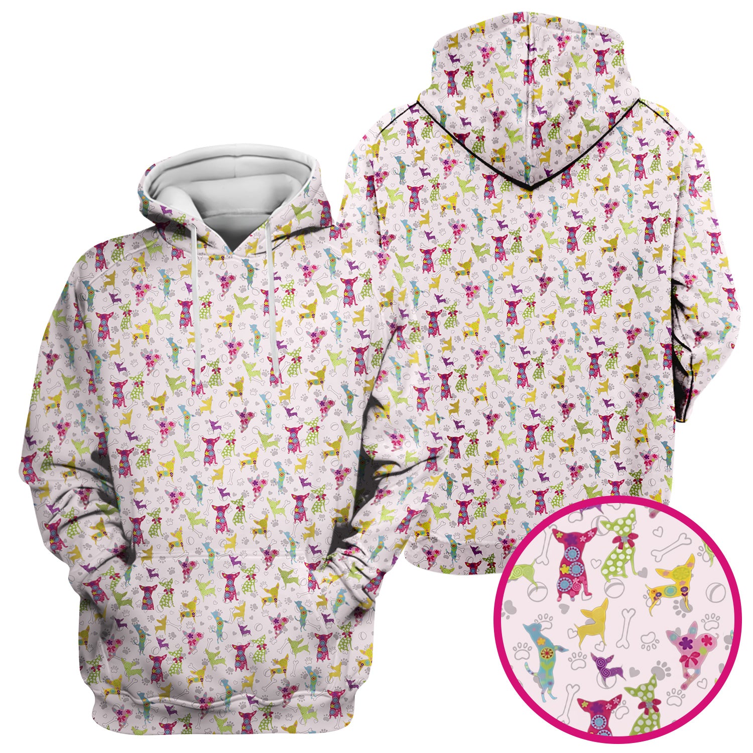 Colorful Playful Dog Print Nurse Scrub Top, Comfortable Scrubs for Nurses
