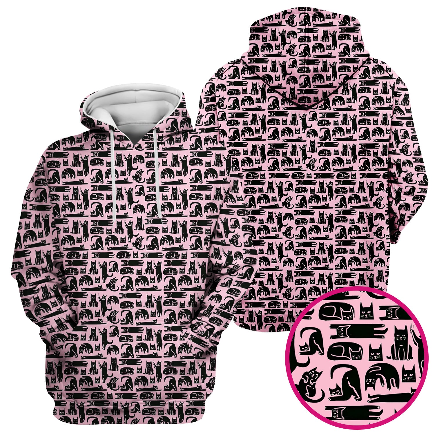 Cute Funny Cat Poses Print Scrub Top, Comfortable Scrubs for Nurses