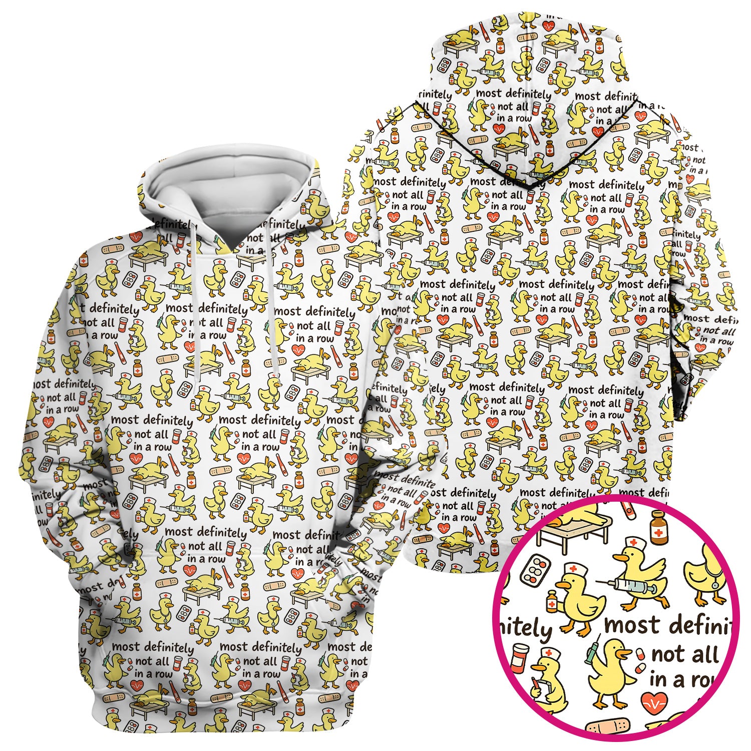 Funny Nurse Duck Medical Humor Pattern Scrub Top, Comfortable Scrubs for Nurses