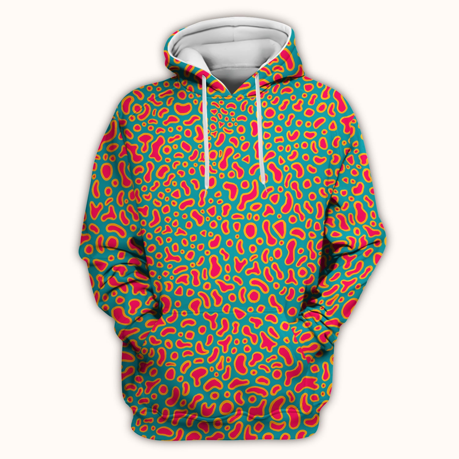 Colorful Abstract Leopard Pattern Scrub Top, Breathable Medical Uniform Top