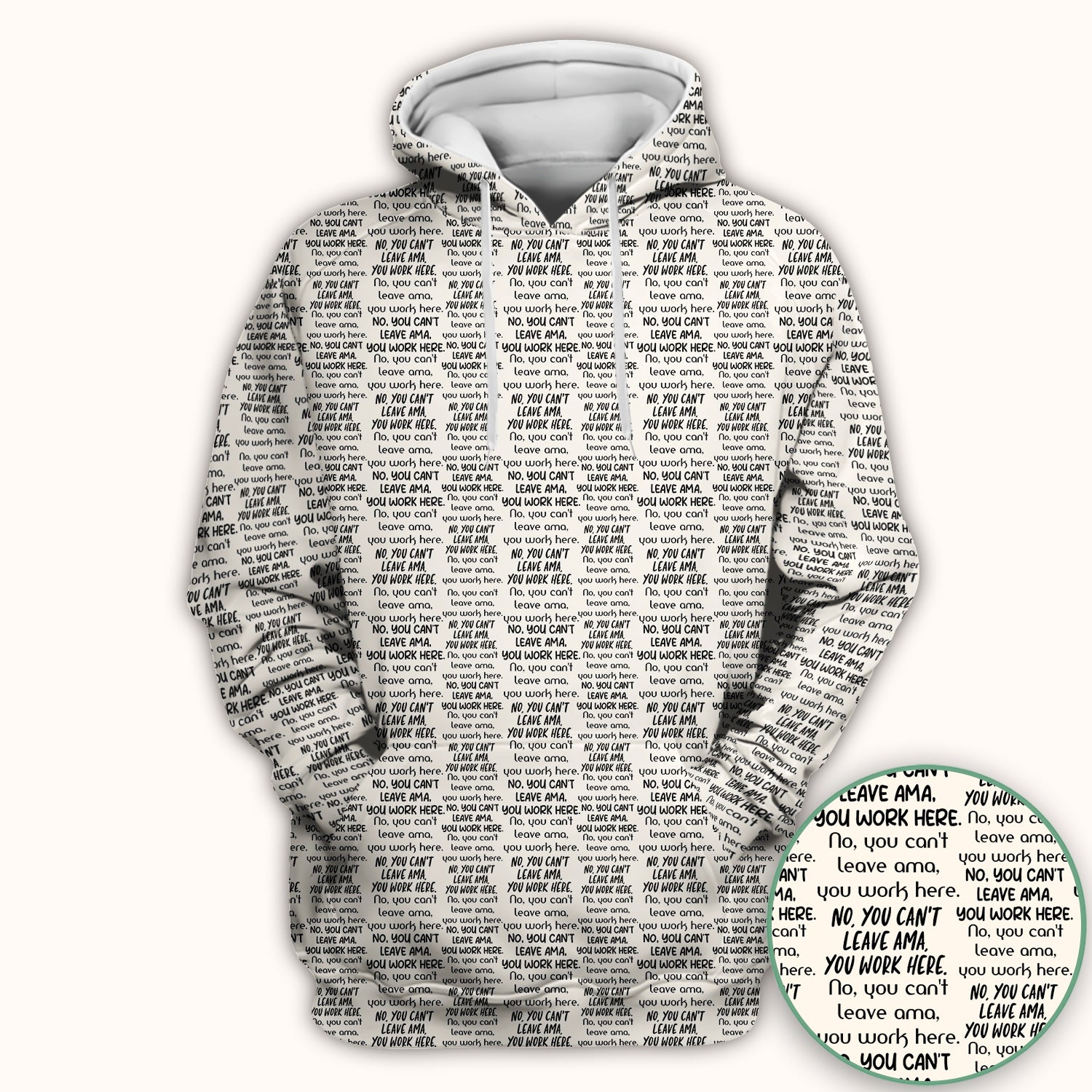 Funny Repeating Nurse Work Quote Text Pattern Scrub Top, Colorful Gothic Nurse Scrubs Uniform