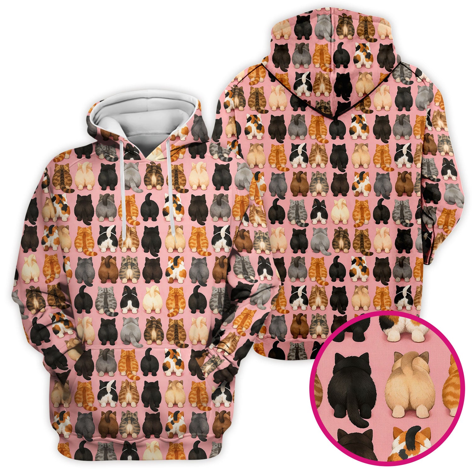 Cute Cats Back View Pattern Scrubs Top, Comfortable Scrubs for Nurses