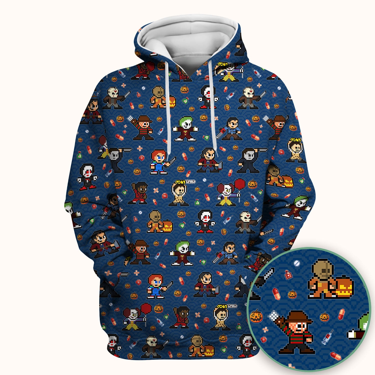 Halloween Horror Movie Scrub Top - Scary Character Med Uniform - Comfortable Scrubs for Nurses - Spooky Gift for Her