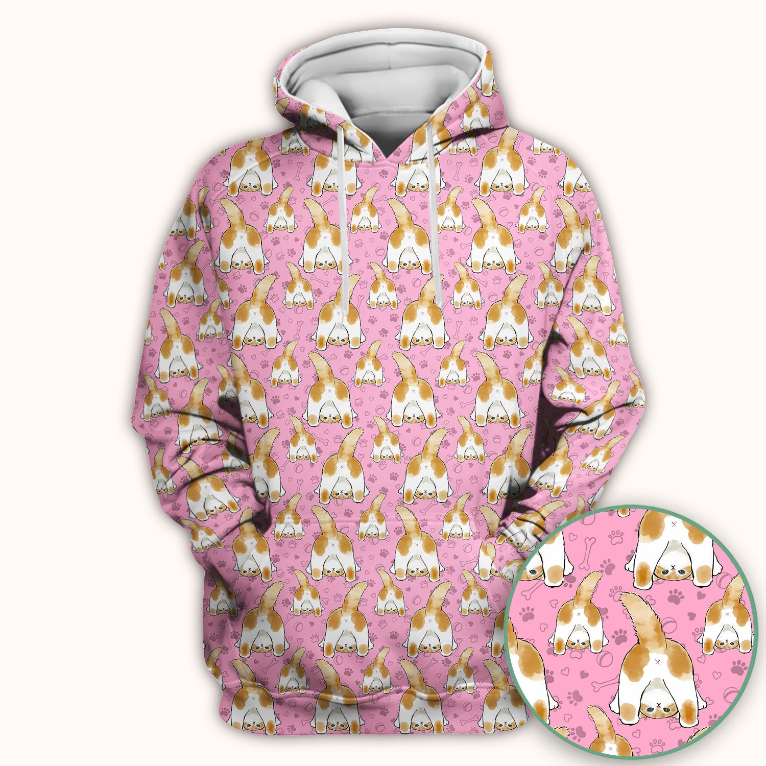 Cute Cat Butt Nurse Scrub Top, Cat Pattern Medical Shirt For Pet Lover, Breathable Fabrics Nursing Uniform