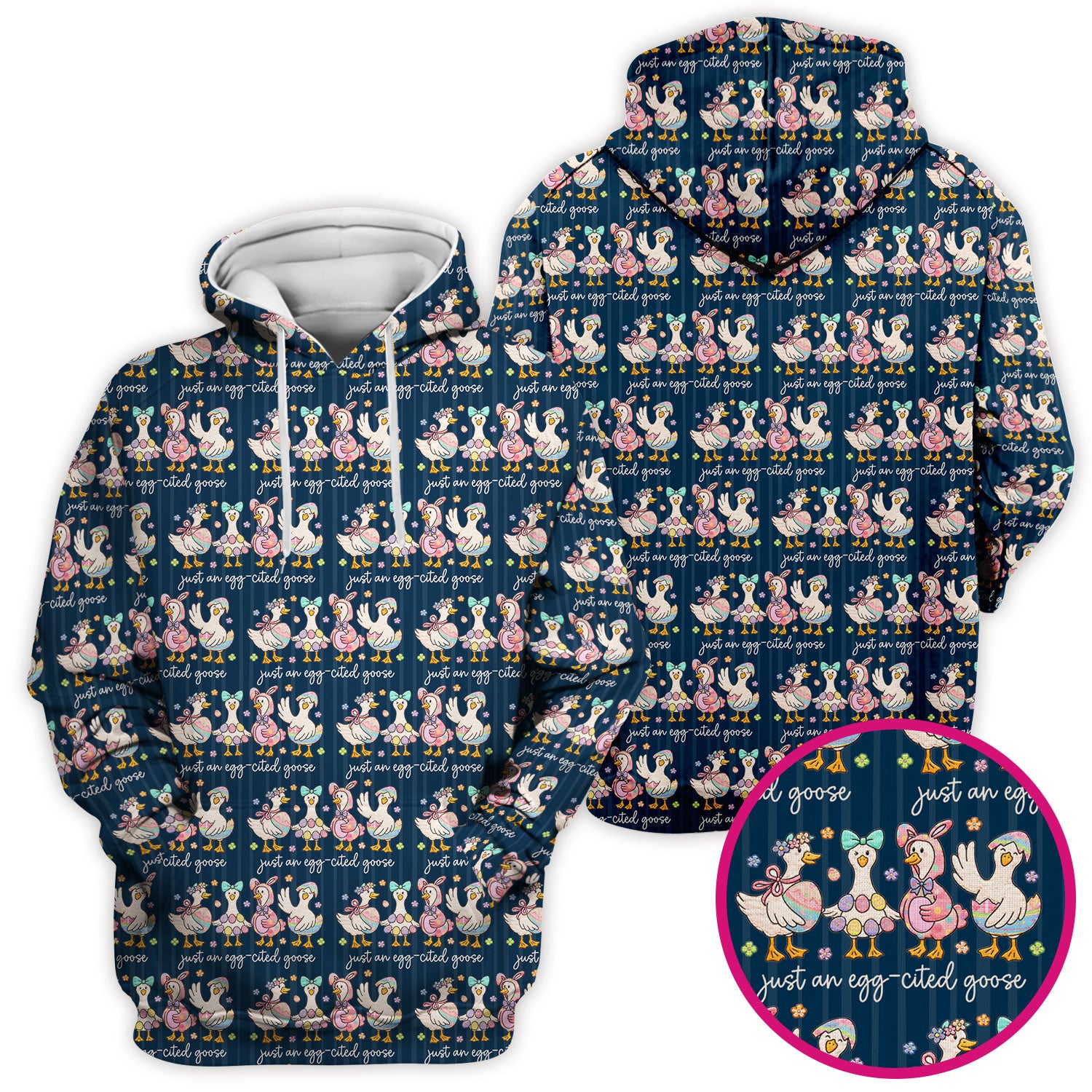 Cute Easter Goose Egg Pattern Scrubs Top, Breathable Fabrics Nursing Uniform