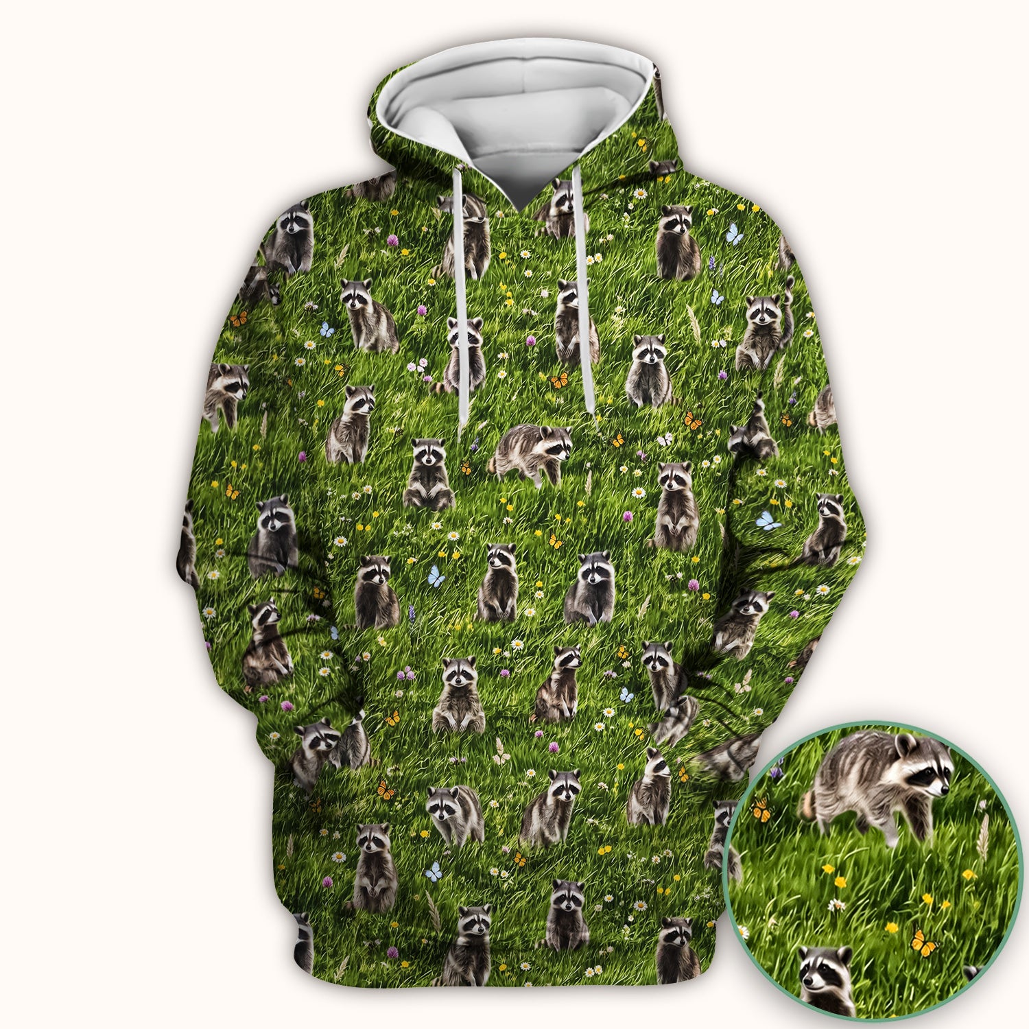 Raccoon Meadow Print Scrub Top, Comfortable Scrubs for Nurses