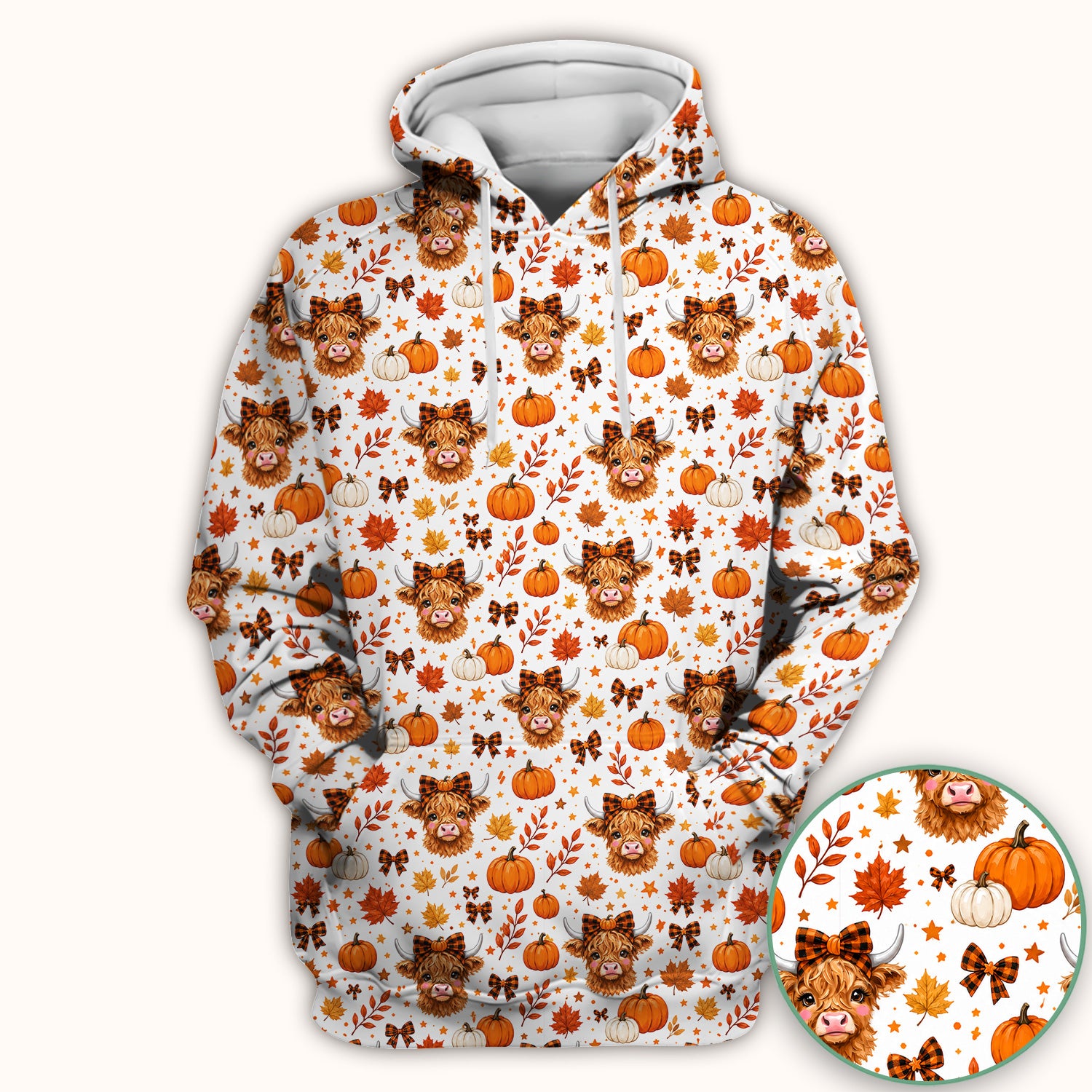 Cute Fall Highland Cow Scrub Top, Comfortable Scrubs for Nurses