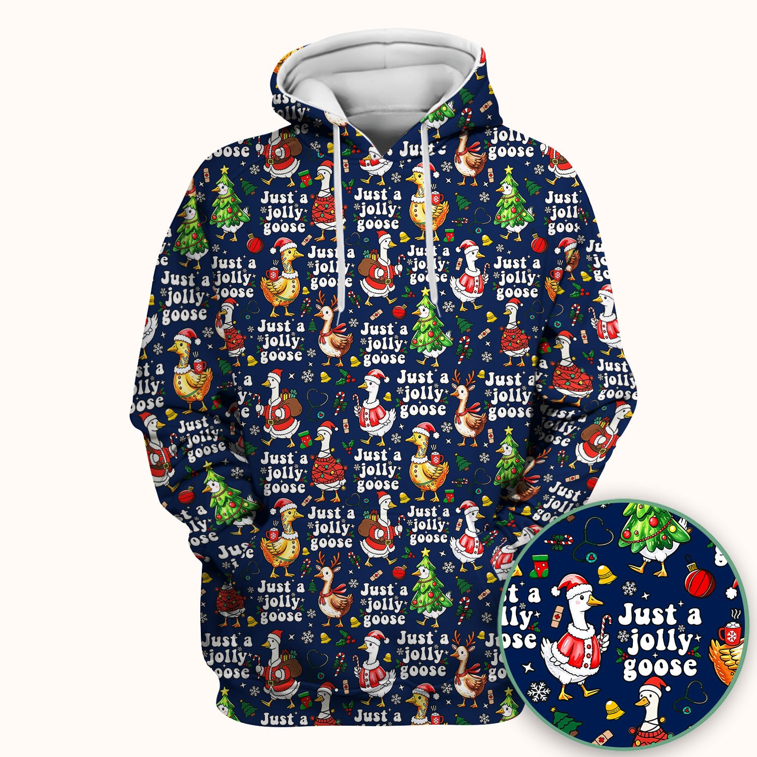 Just a Jolly Goose Funny Christmas Scrub Top - Holiday Medical Uniform for Nurse - Santa Goose Shirt Gift for Women