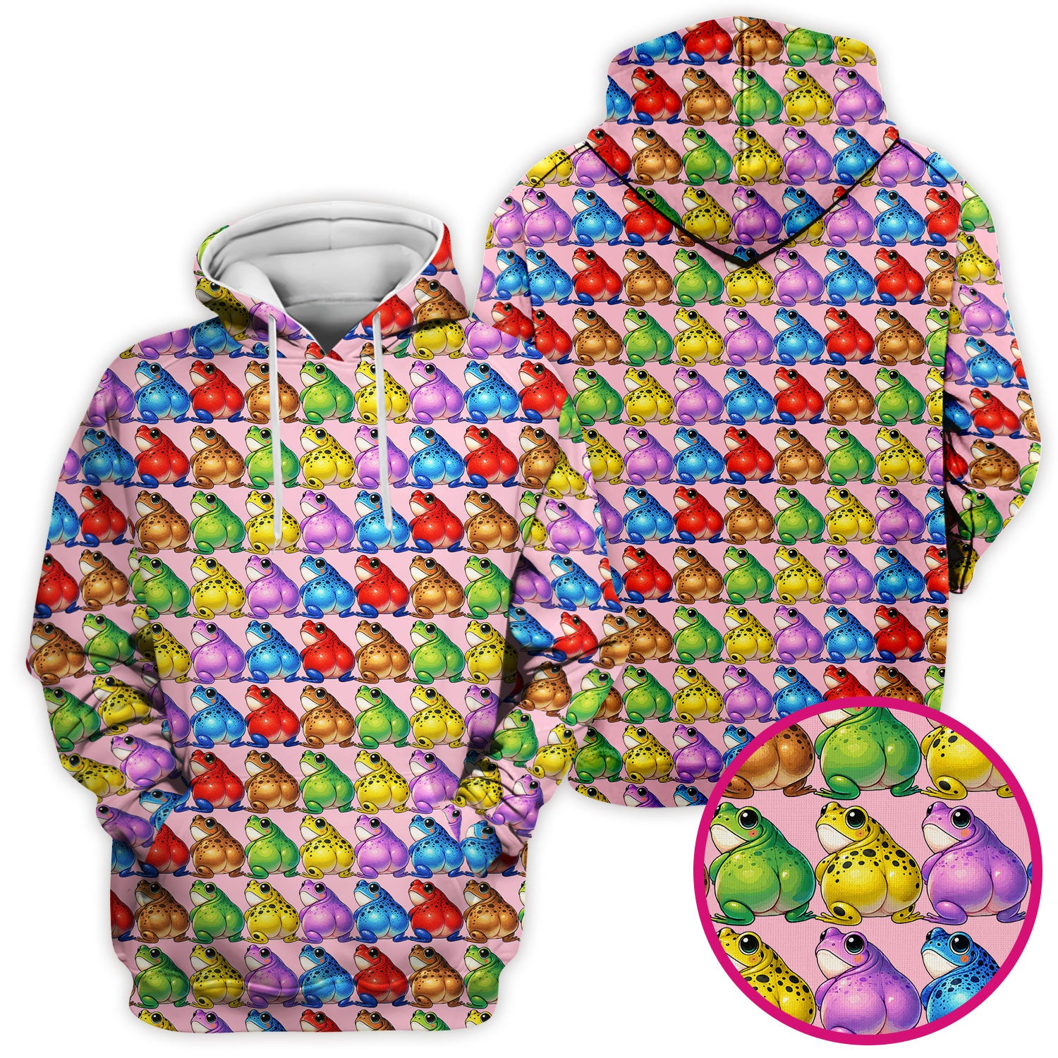 Funny Colorful Frogs Pattern Scrubs Top, Comfortable Scrubs for Nurses