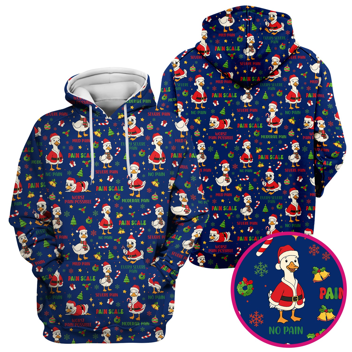 Christmas Nurse Scrub Top - Funny Goose Pain Scale - Cute Holiday Medical Uniform for Women