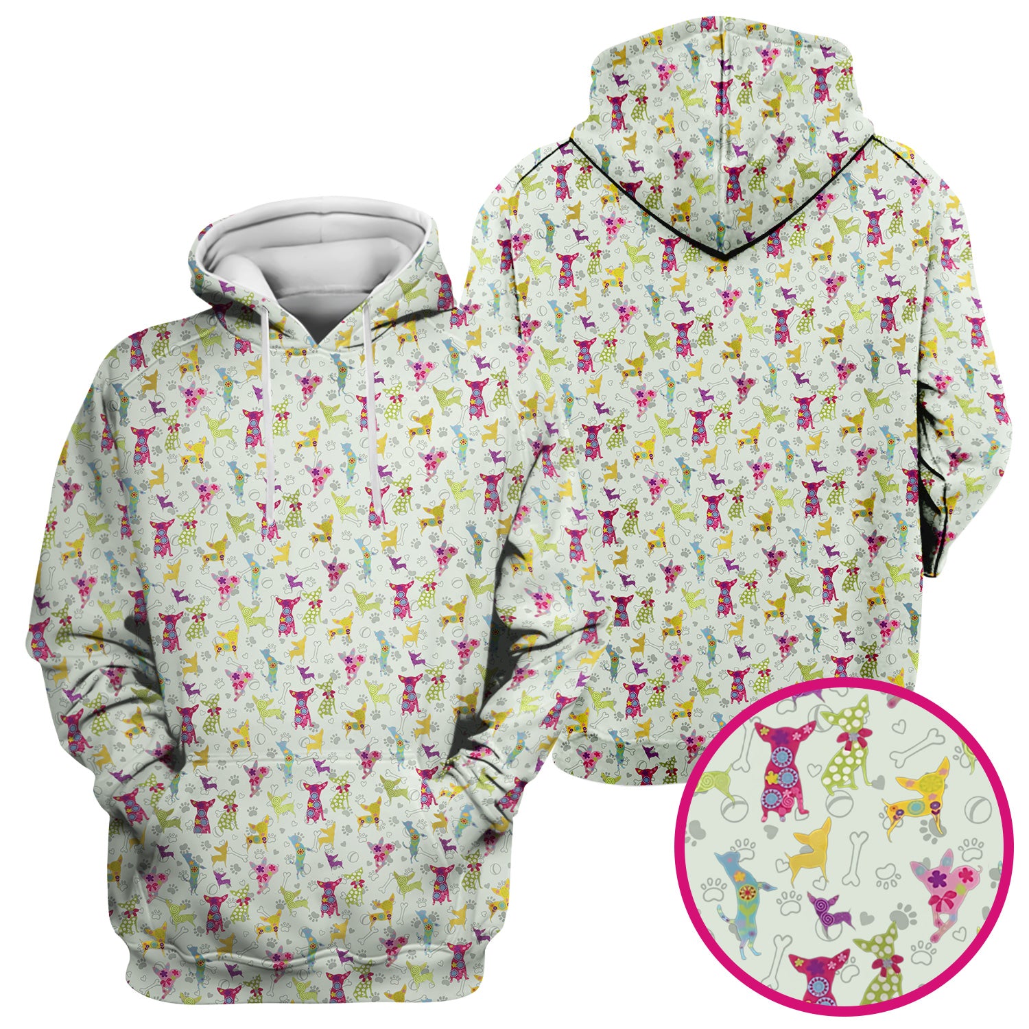 Colorful Playful Dog Print Nurse Scrub Top, Comfortable Scrubs for Nurses