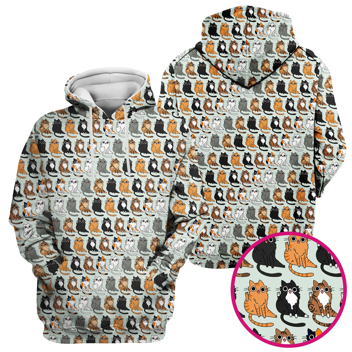 Cute Cartoon Cat Pattern Scrub Top, Comfortable Scrubs for Nurses
