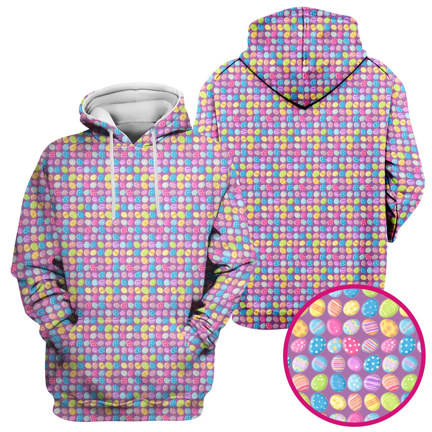 Colorful Easter Eggs Pattern Scrub Top, Comfortable Scrubs for Nurses