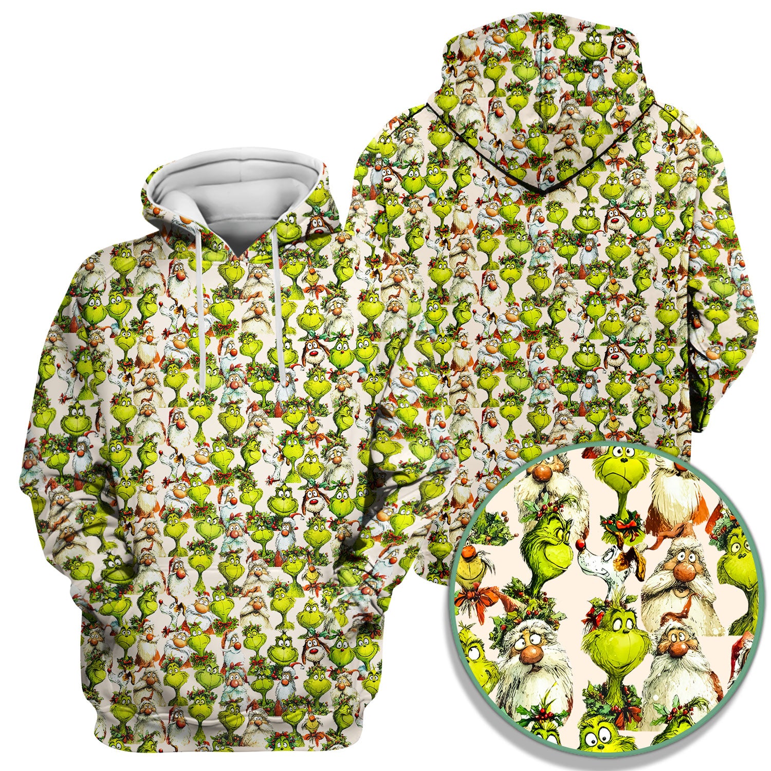 Funny Grinch Nurse Scrub Top Multi Color - Cartoon Characters Scrub Shirt - Cute Christmas Nursing Workwear with Pockets