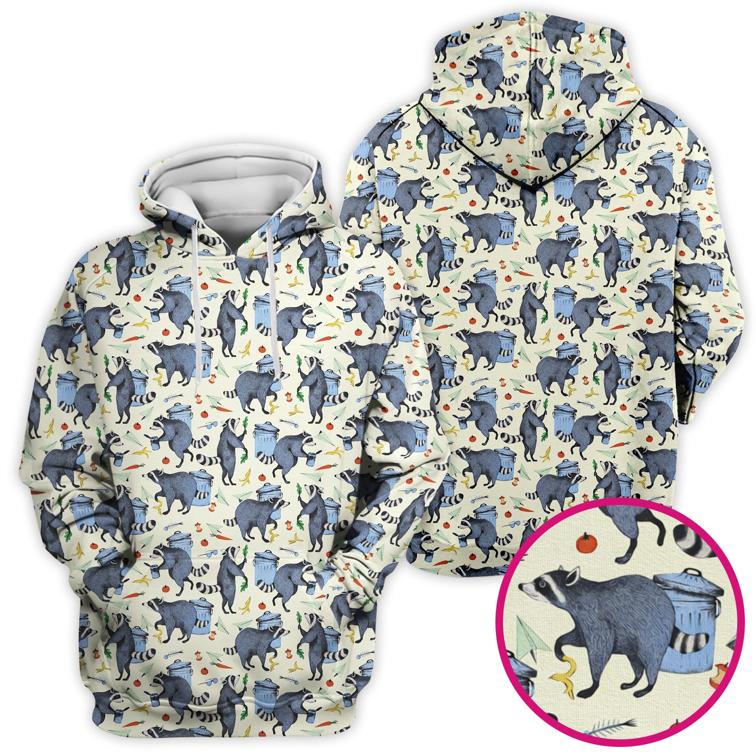 Funny Nurse Raccoon Eating Trash Banana Scrub Top, Breathable Fabrics Nursing Uniform