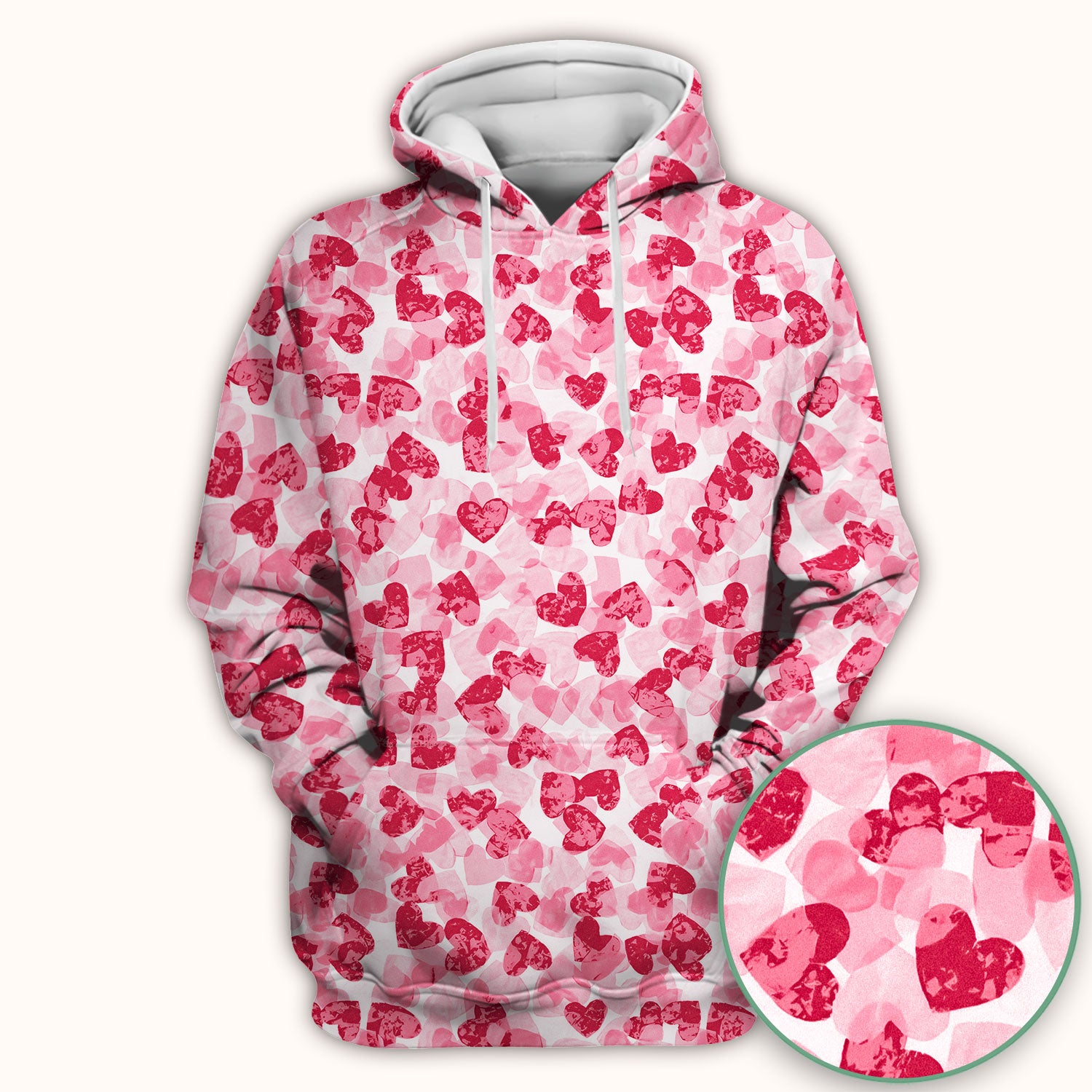 Valentine Heart Pattern Medical Scrub Top, Comfortable Scrubs for Nurses