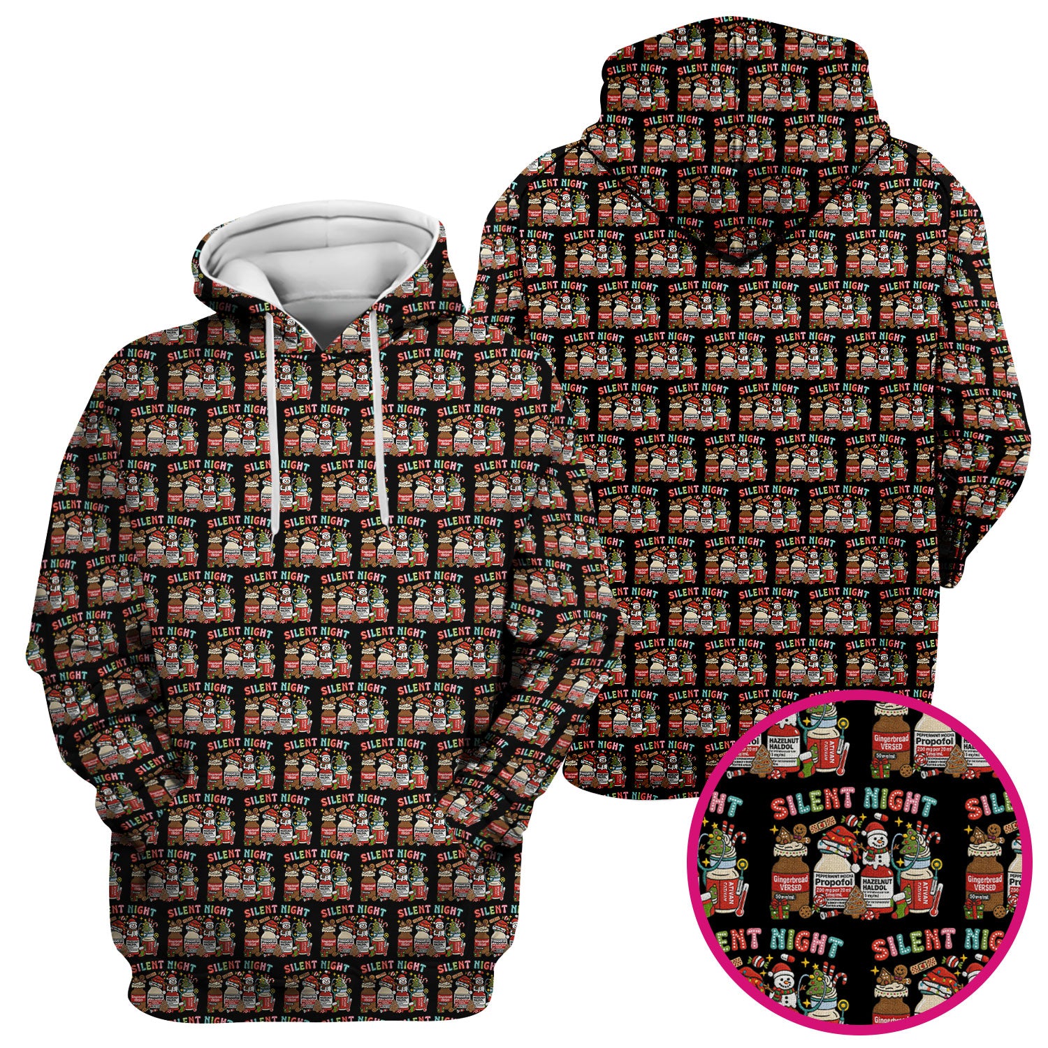 Silent Night Nurse Scrub Top, Funny Christmas Medical Scrub Shirt, Holiday Nursing Uniform