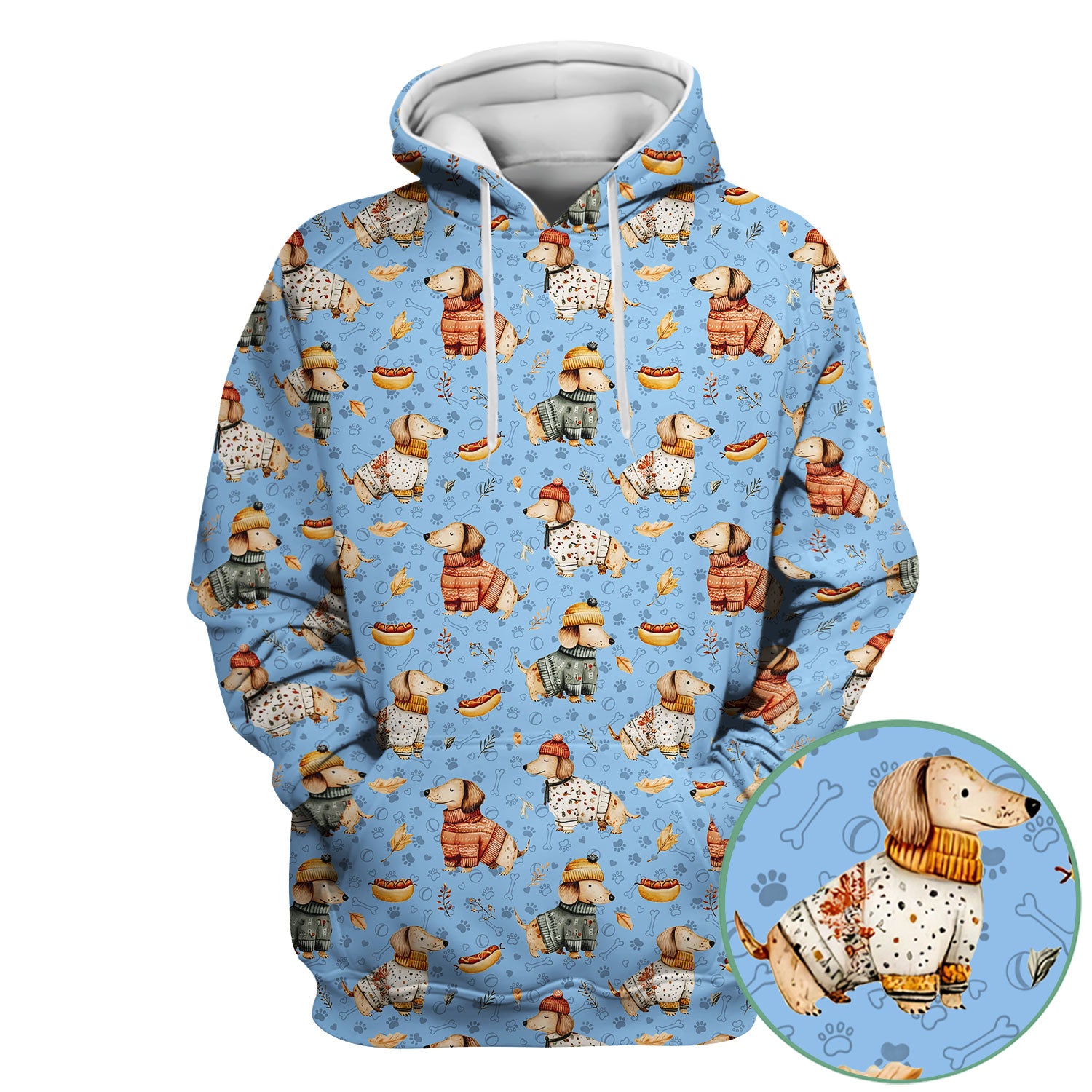 Autumn Dachshund Scrub Top - Cute Wiener Dog Nurse Shirt for Women - Cozy Fall Medical Uniform RN CNA LPN Thanksgiving Gift