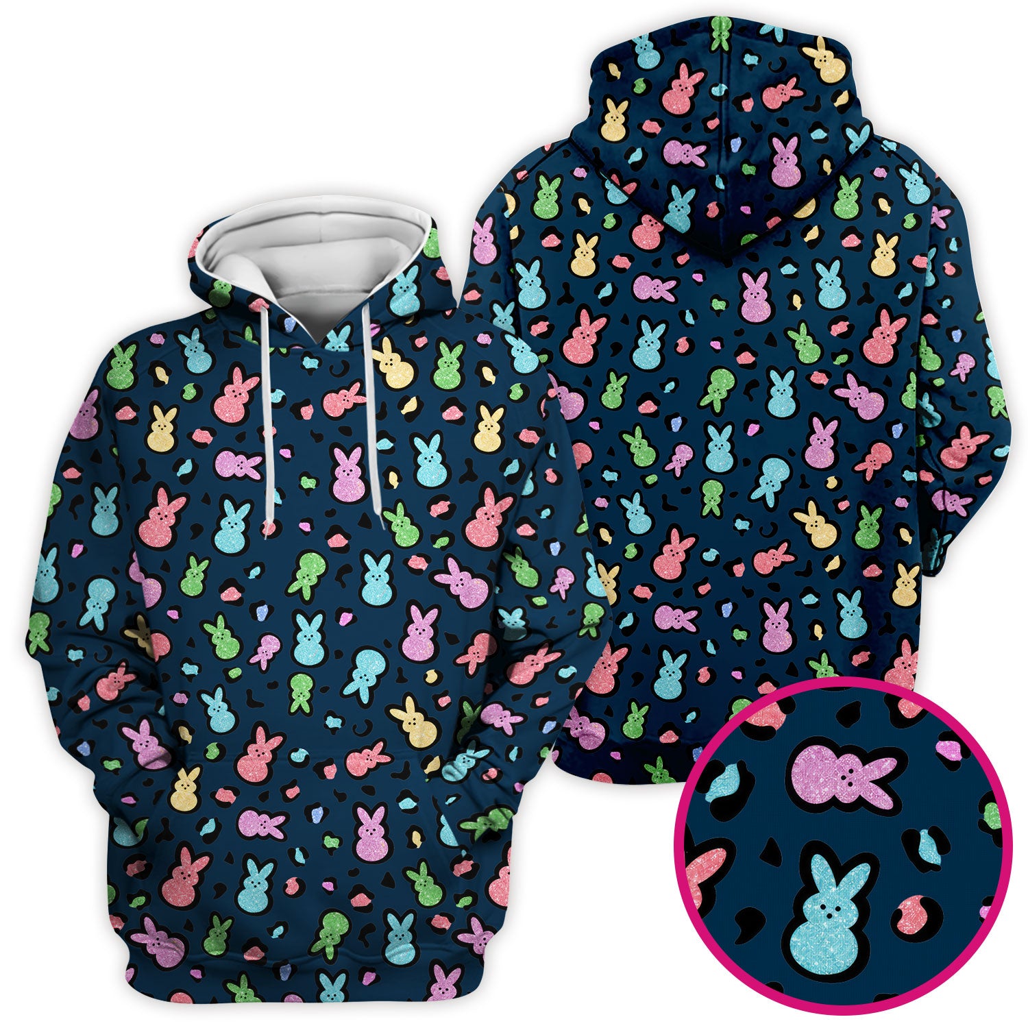 Cute Easter Bunny Pastel Pattern Scrub Top, Comfortable Scrubs for Nurses