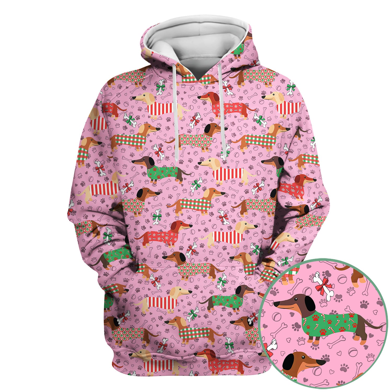 Christmas Sausage Dog Scrub Top - Festive Dachshund Holiday Nursing Shirt - Cute Puppy Lover Gift