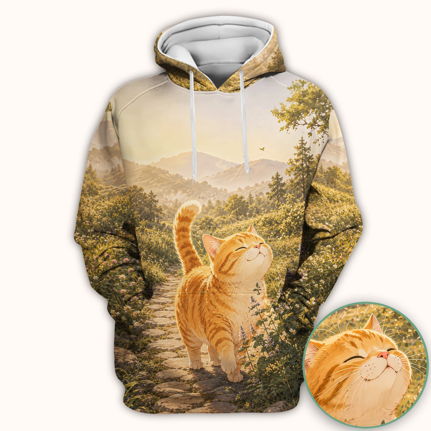 Sunny Mountain Cat Nurse, Nature Lover Medical Scrub Top, Comfortable Scrubs for Nurses