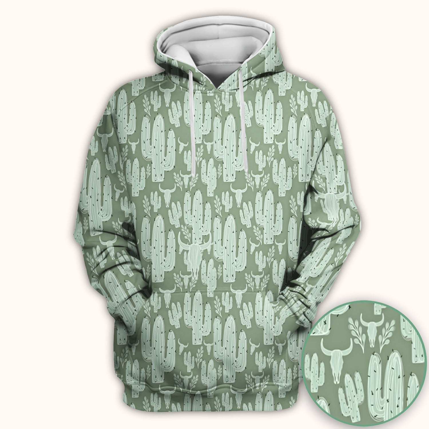 Funny Desert Cactus Skull Pattern Scrub Top, Comfortable Scrubs for Nurses