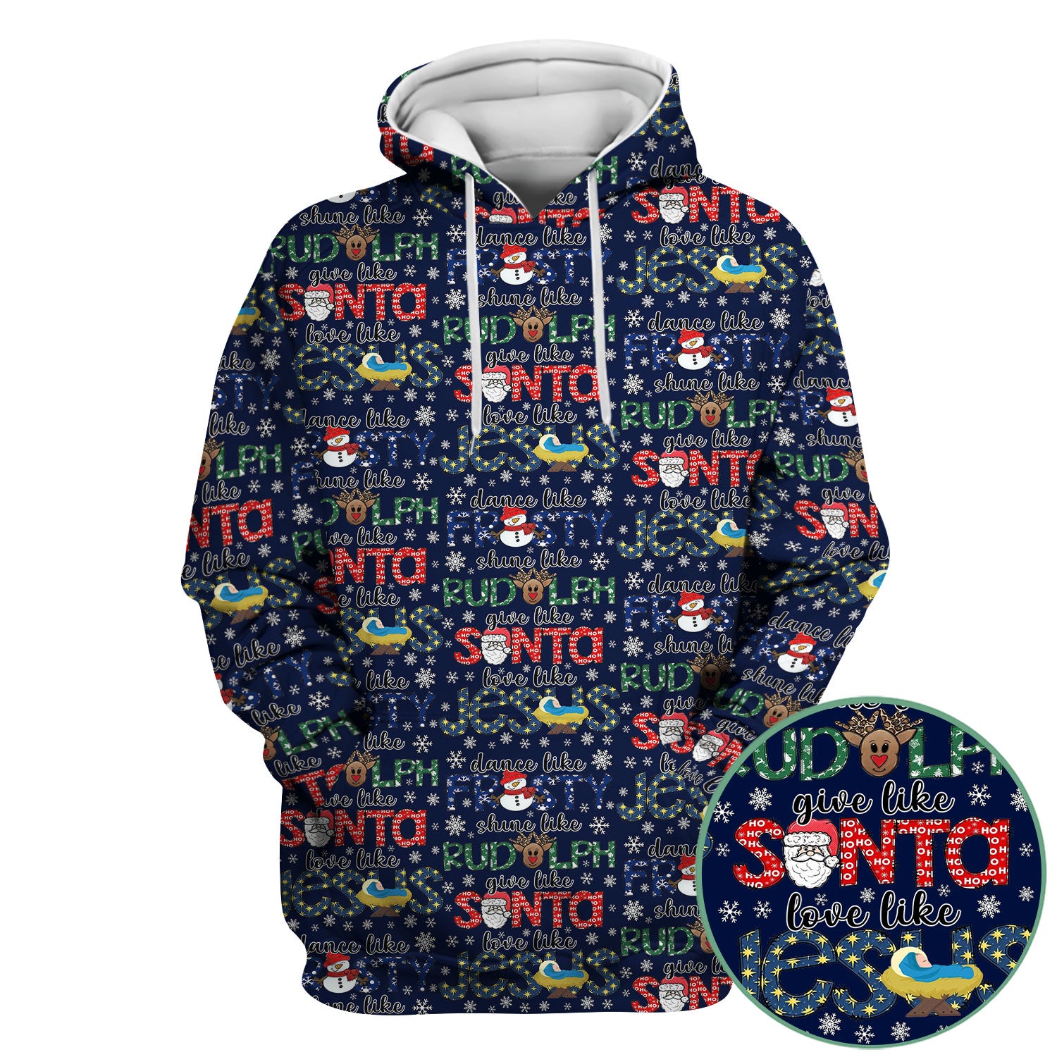 Xmas Rudolph Comfortable Scrubs for Nurses - God Santa Shirt - Breathable Fabrics Nursing Uniform Gift for RN CNA LPN