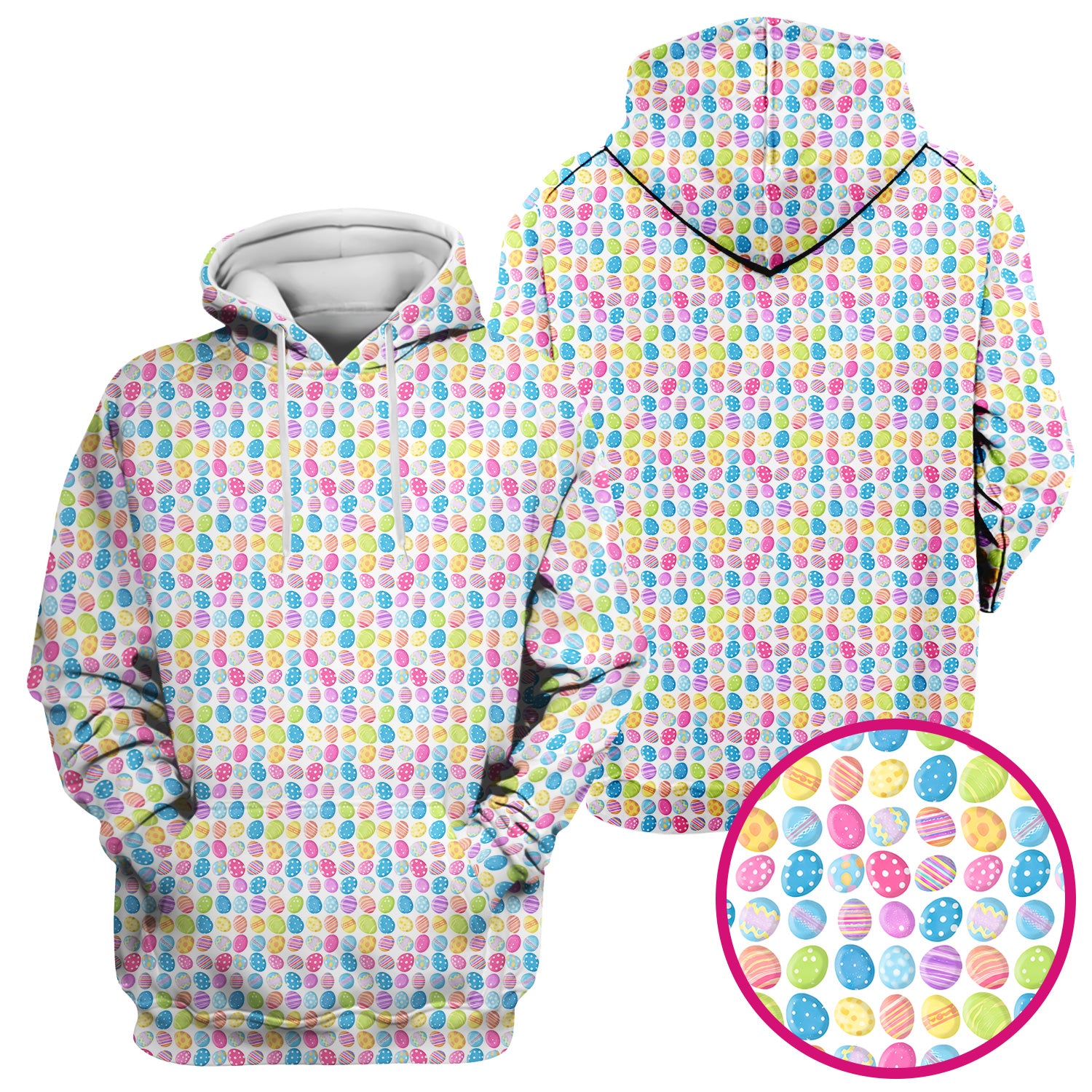 Colorful Easter Eggs Pattern Scrub Top, Comfortable Scrubs for Nurses