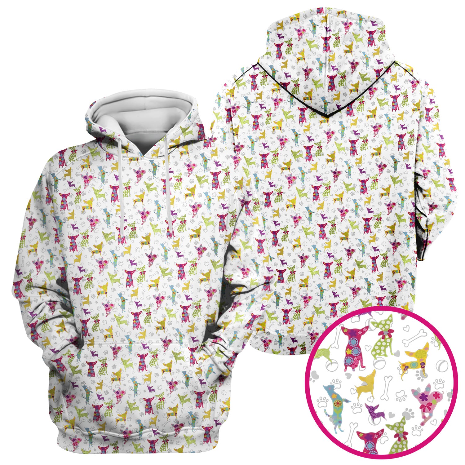 Colorful Playful Dog Print Nurse Scrub Top, Comfortable Scrubs for Nurses