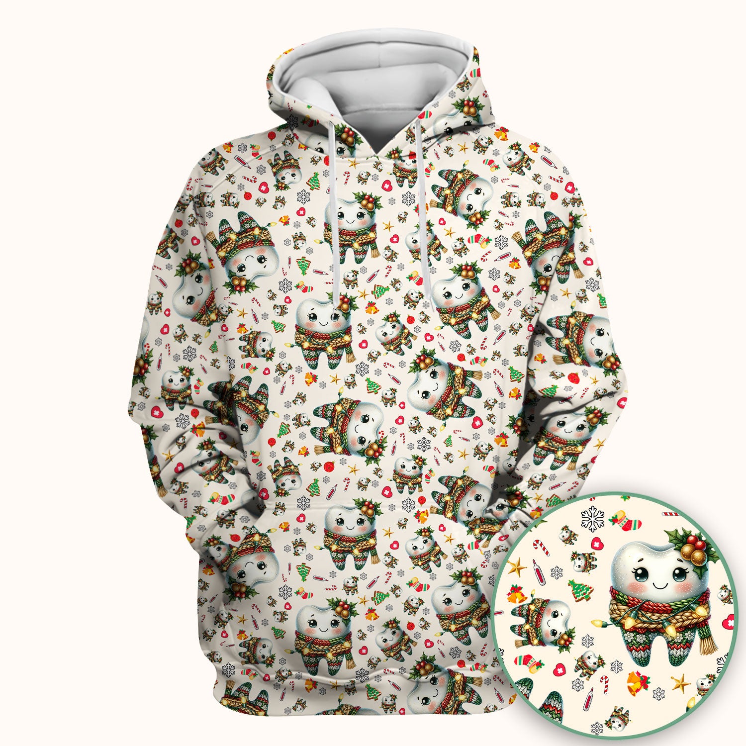 Christmas Tooth Scrub Top, Funny Dental Holiday Nurse Shirt For Women, Breathable Fabrics Nursing Uniform , Dentist Gift Idea