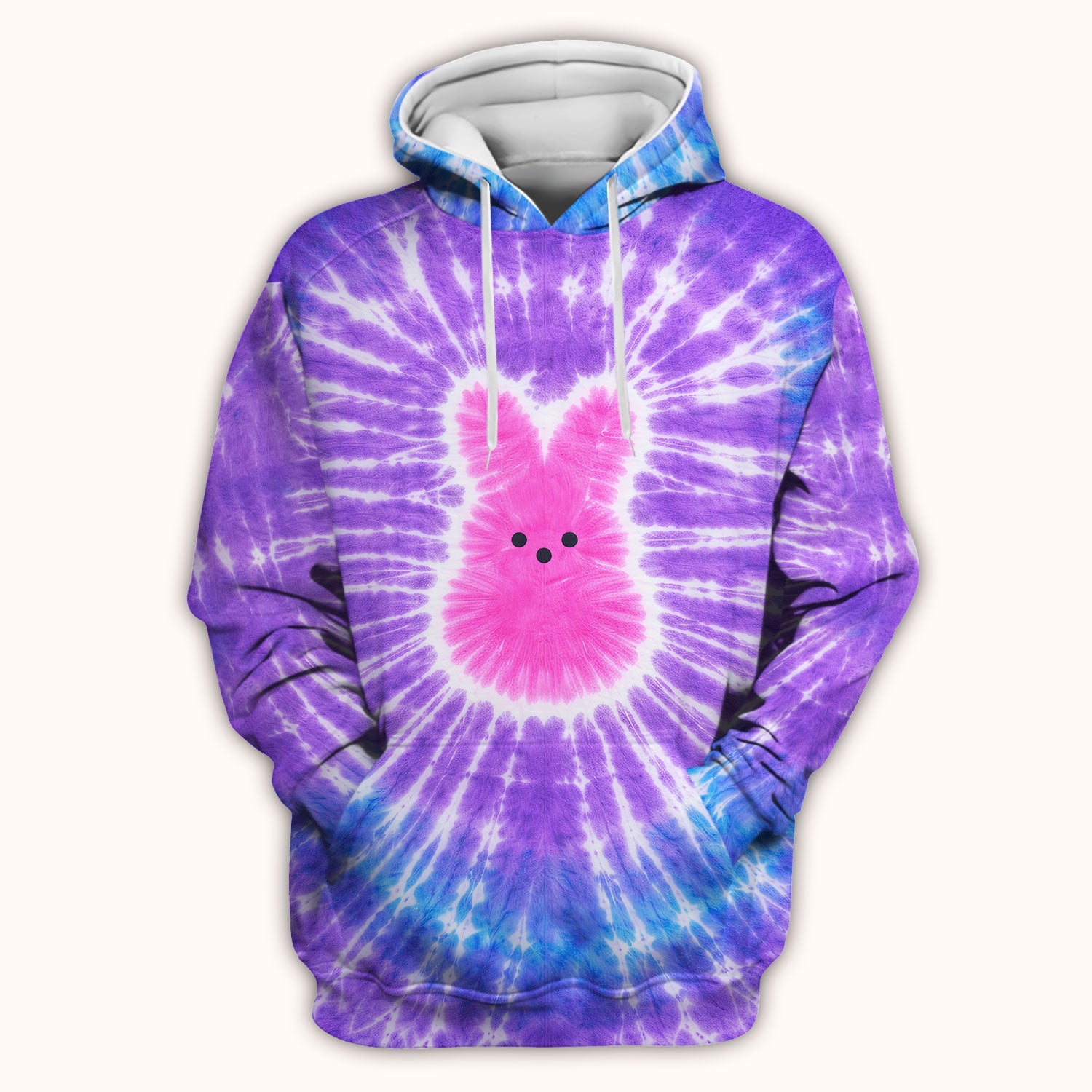 Easter Peep Tie Dye Scrub Top, Easter Bunny Nurse Shirt For Women, Breathable Fabrics Nursing Uniform