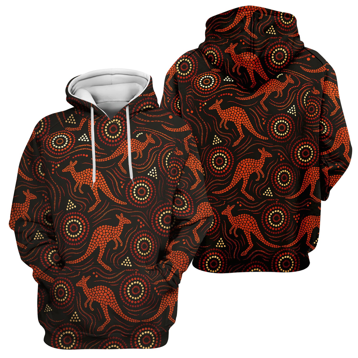 Australian Indigenous Medical Pattern Shirt, Aboriginal Dot Art Kangaroo Nurse Scrub Top,  Breathable Fabrics Nursing Uniform