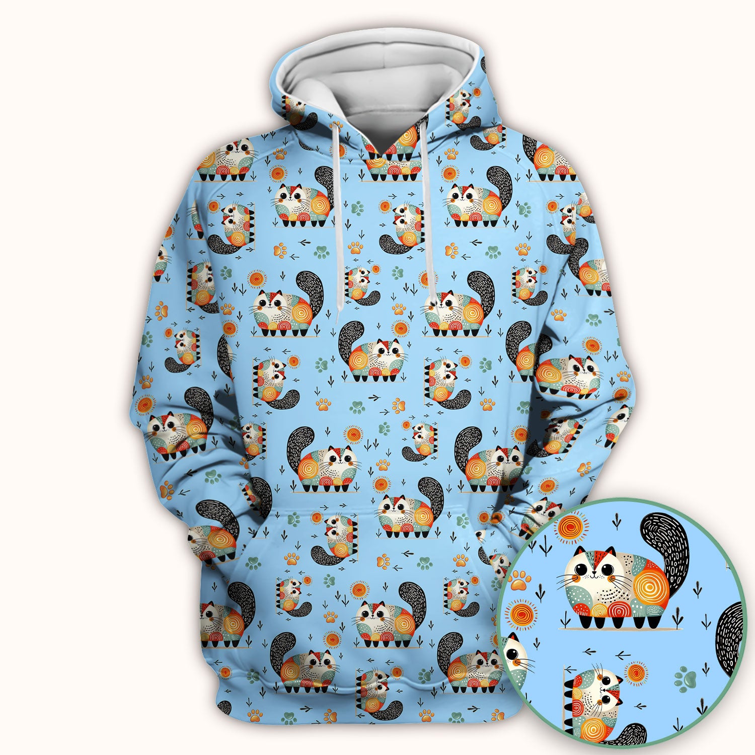 Playful Cat Illustration Nurse Scrub Top, Comfortable Scrubs for Nurses