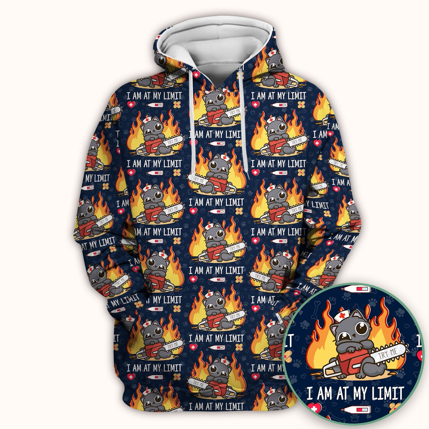 Funny Nurse Cat I Am At My Limit Scrub Top, Comfortable Scrubs for Nurses