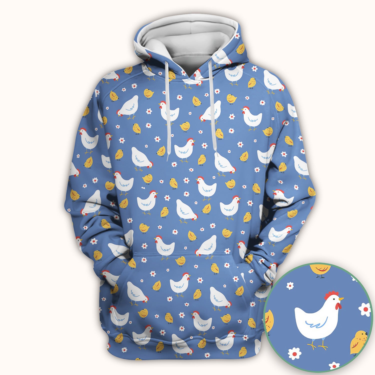 Chicken And Cute Chicks Pattern Scrubs Top, Comfortable Scrubs for Nurses